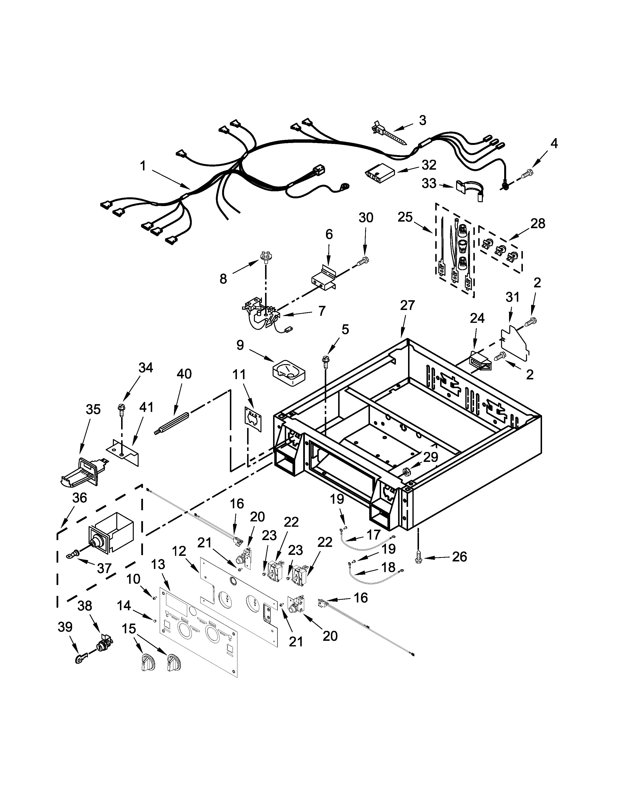Whirlpool CSP2860TQ0 control panel and separator parts diagram