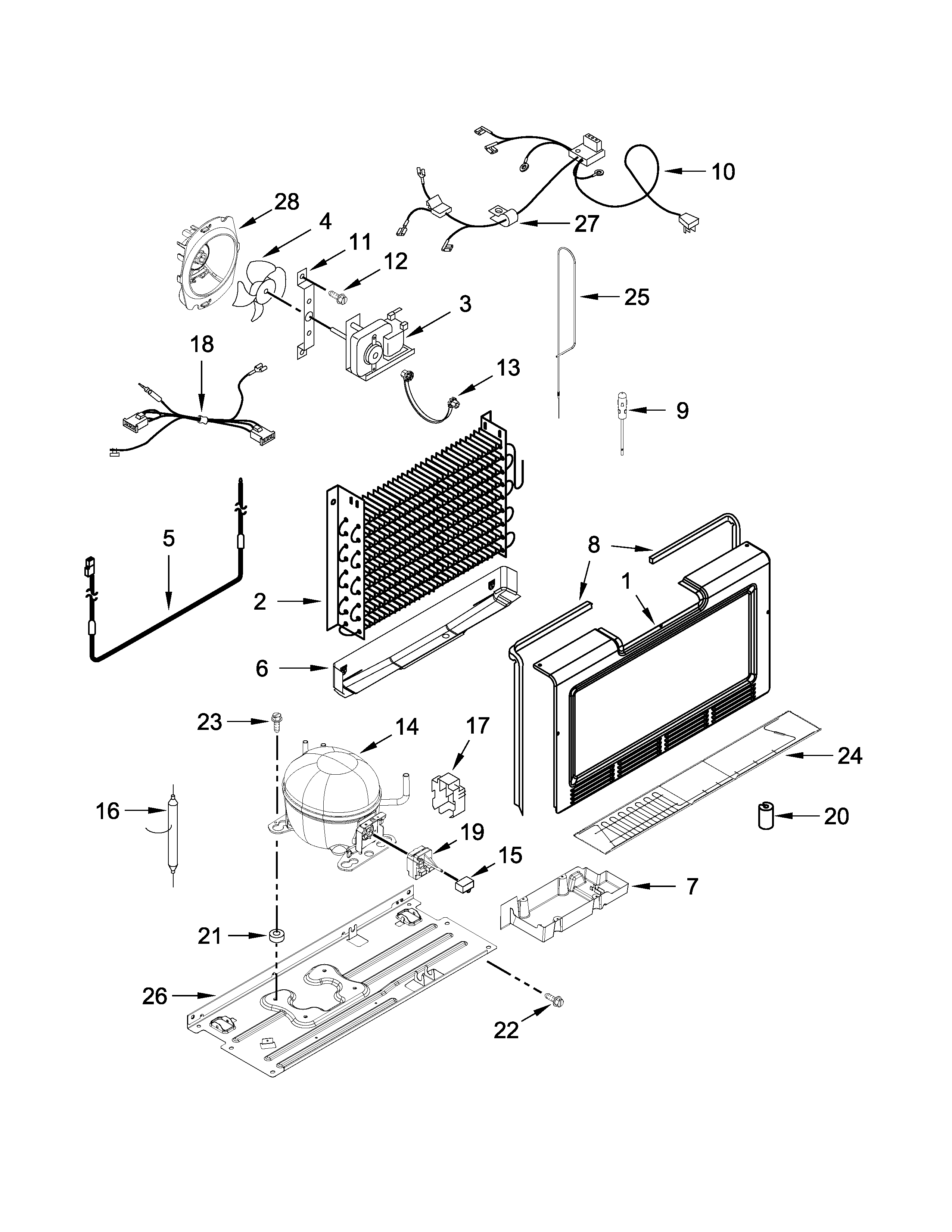 Whirlpool WZF56R16DW00 unit parts diagram