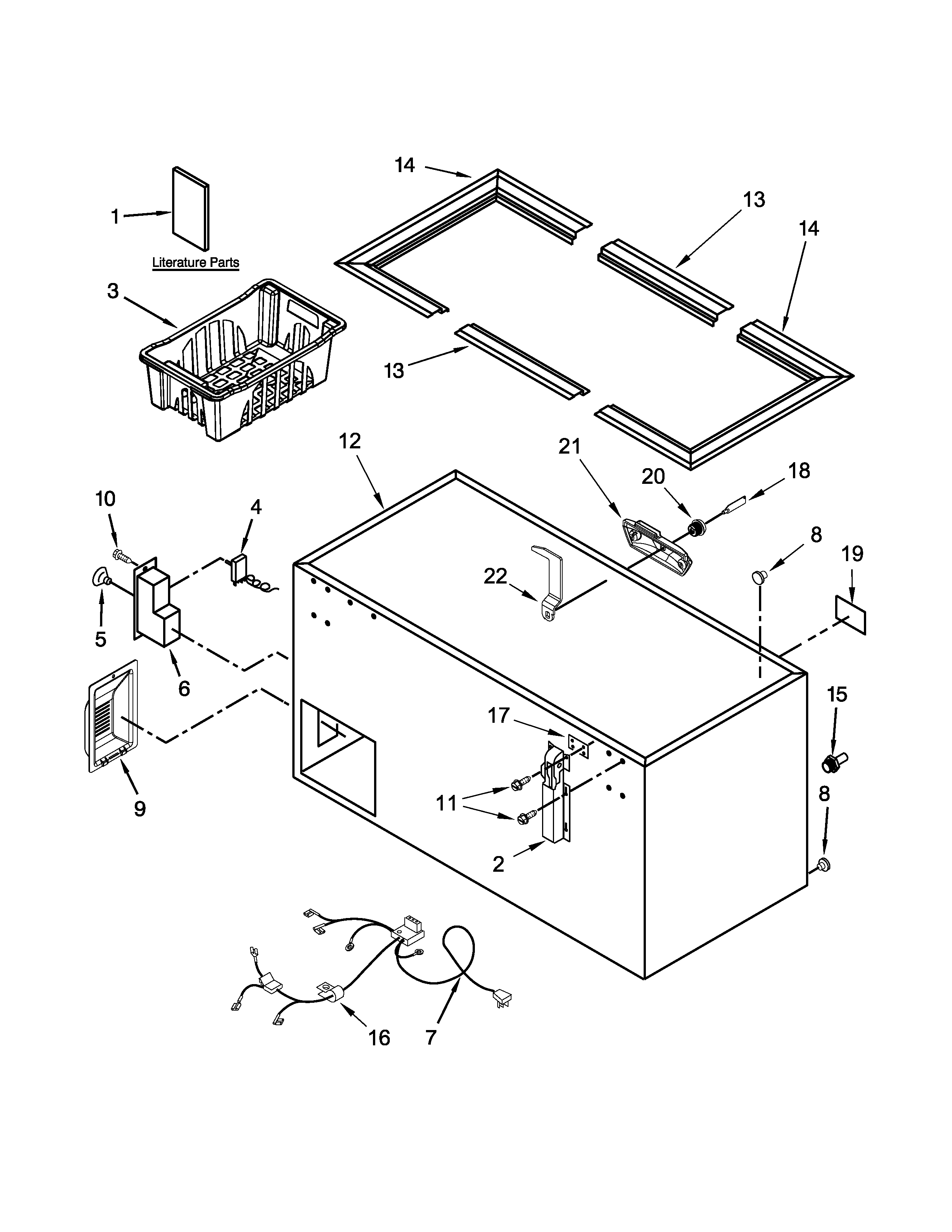 Whirlpool WC22014Q00 cabinet parts diagram
