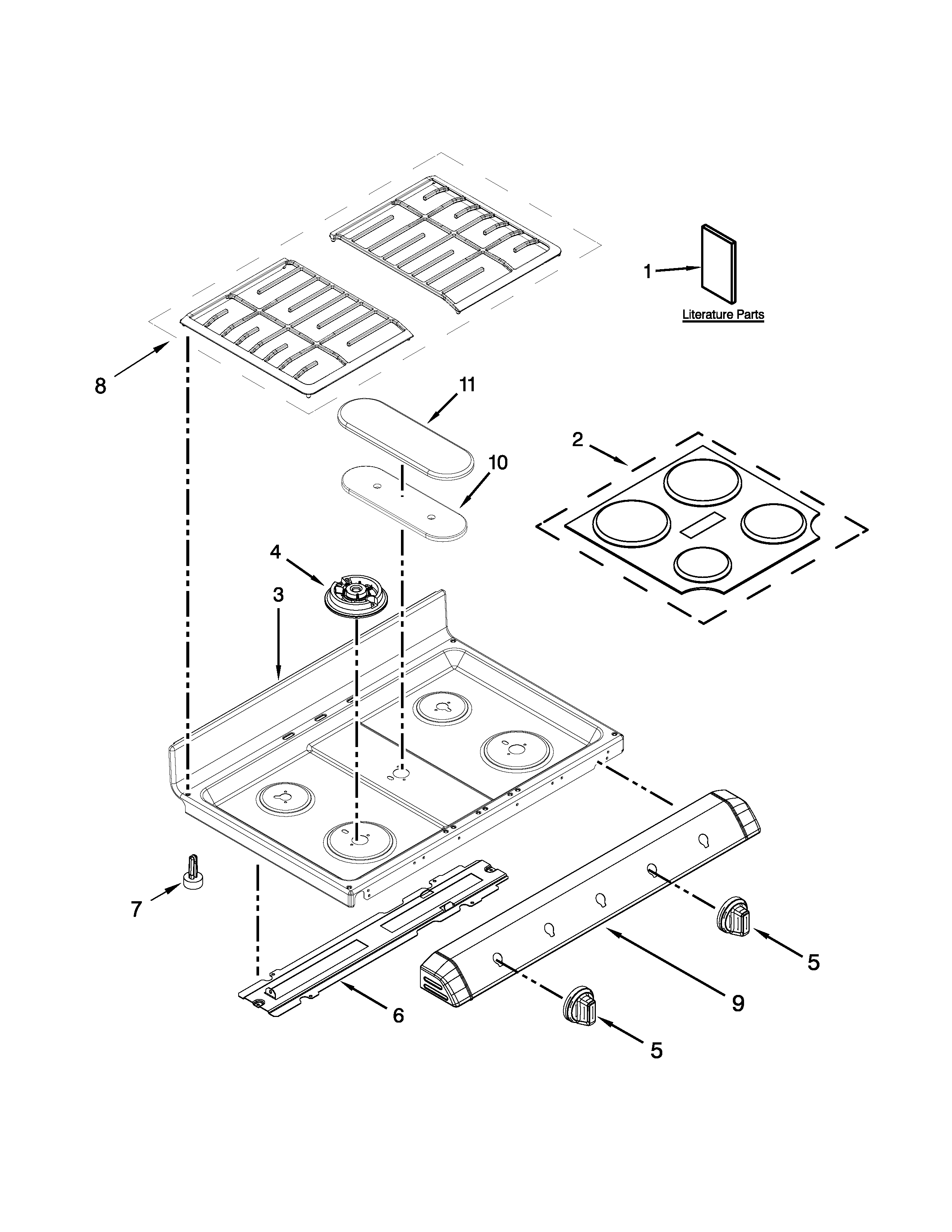 Ikea IGS900DS01 cooktop parts diagram