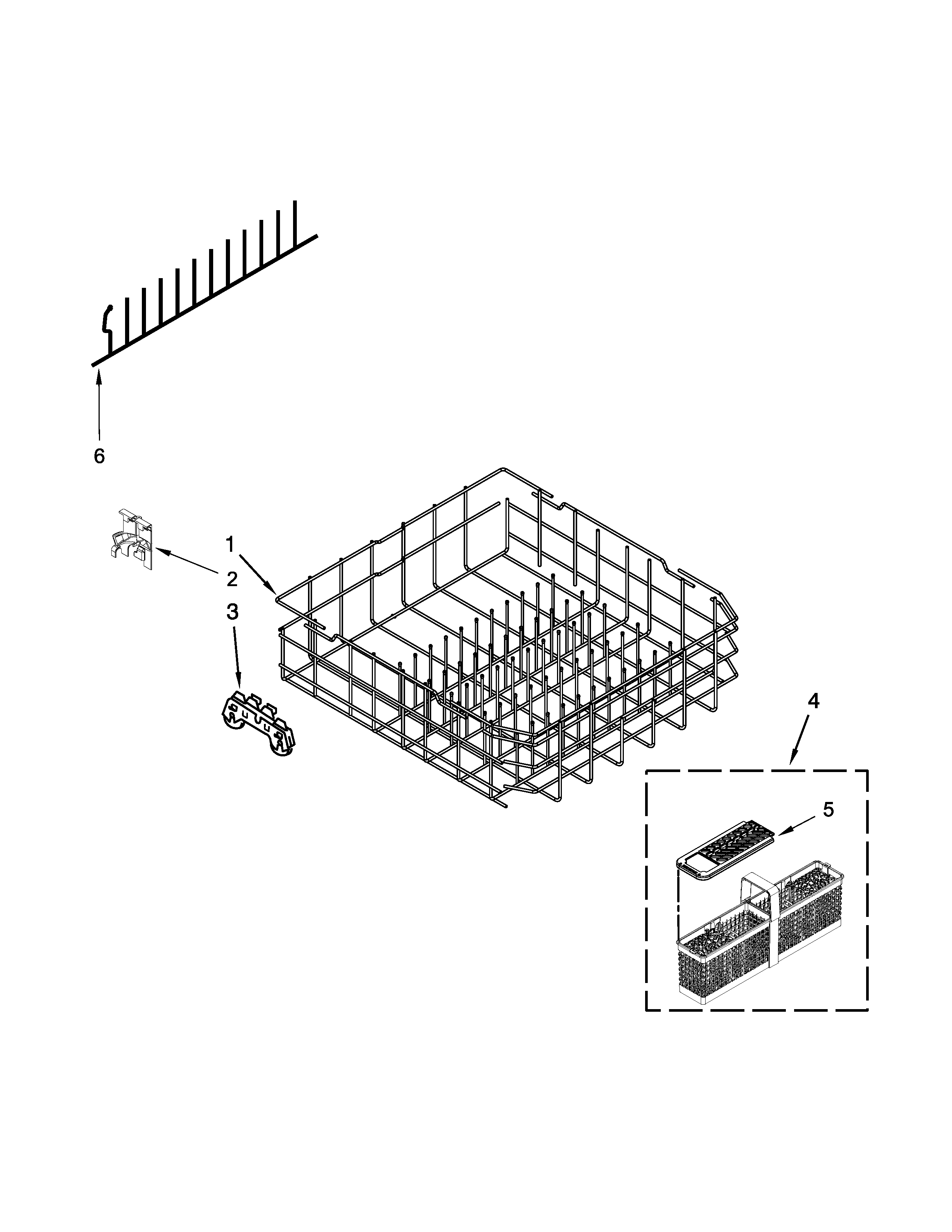 Maytag MDB6949SDM1 lower rack parts diagram
