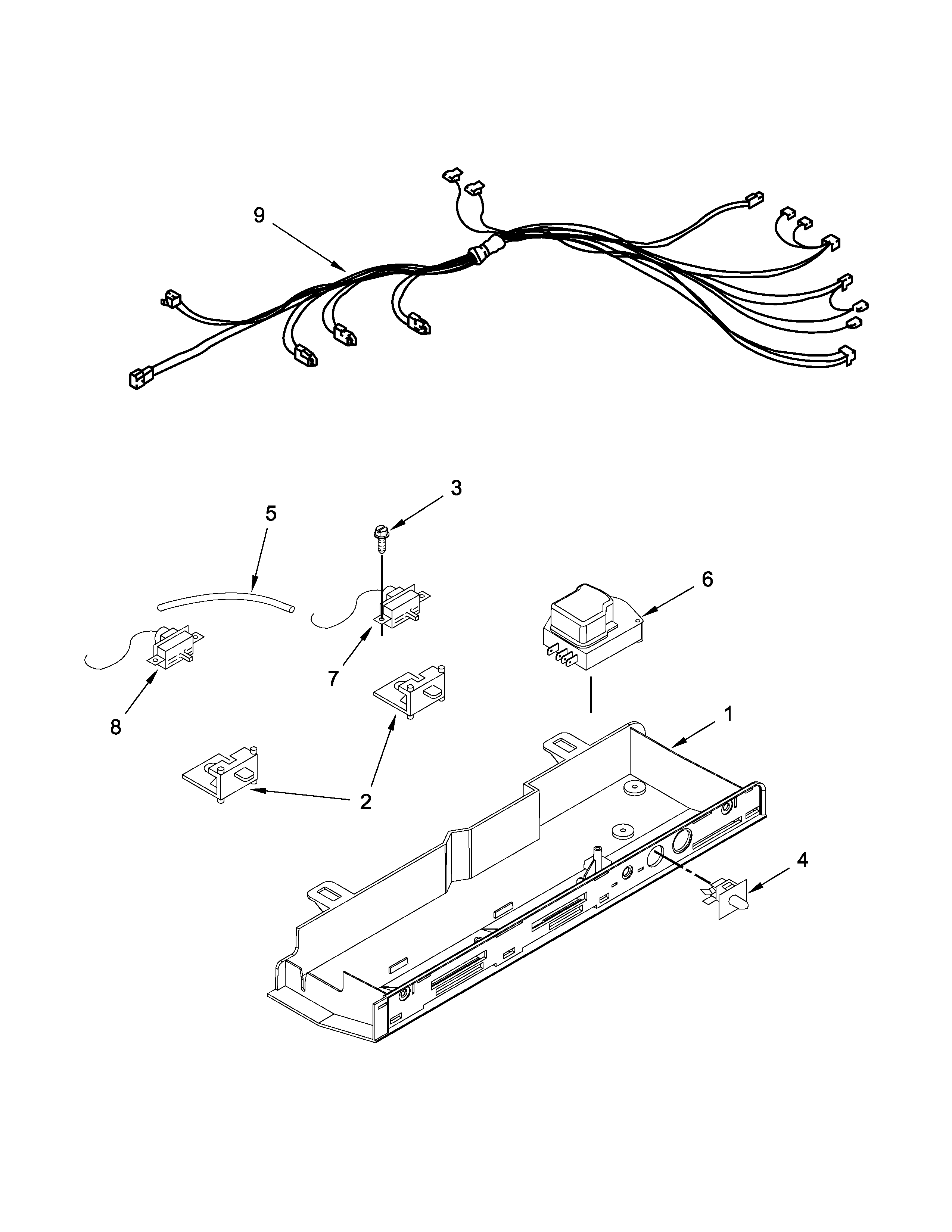 Whirlpool 5WRS25KNBW02 control box parts diagram