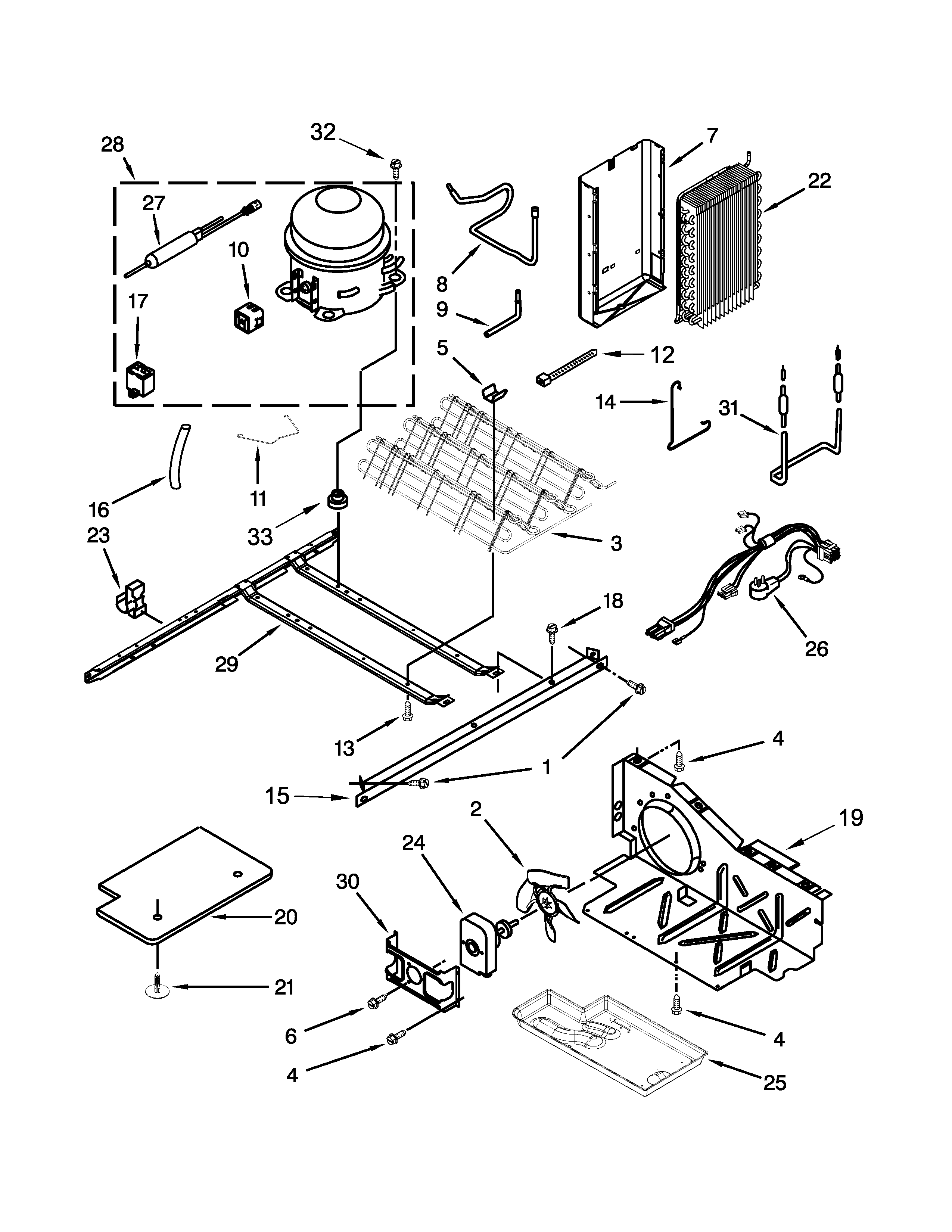 Whirlpool 5WRS25KNBW02 unit parts diagram