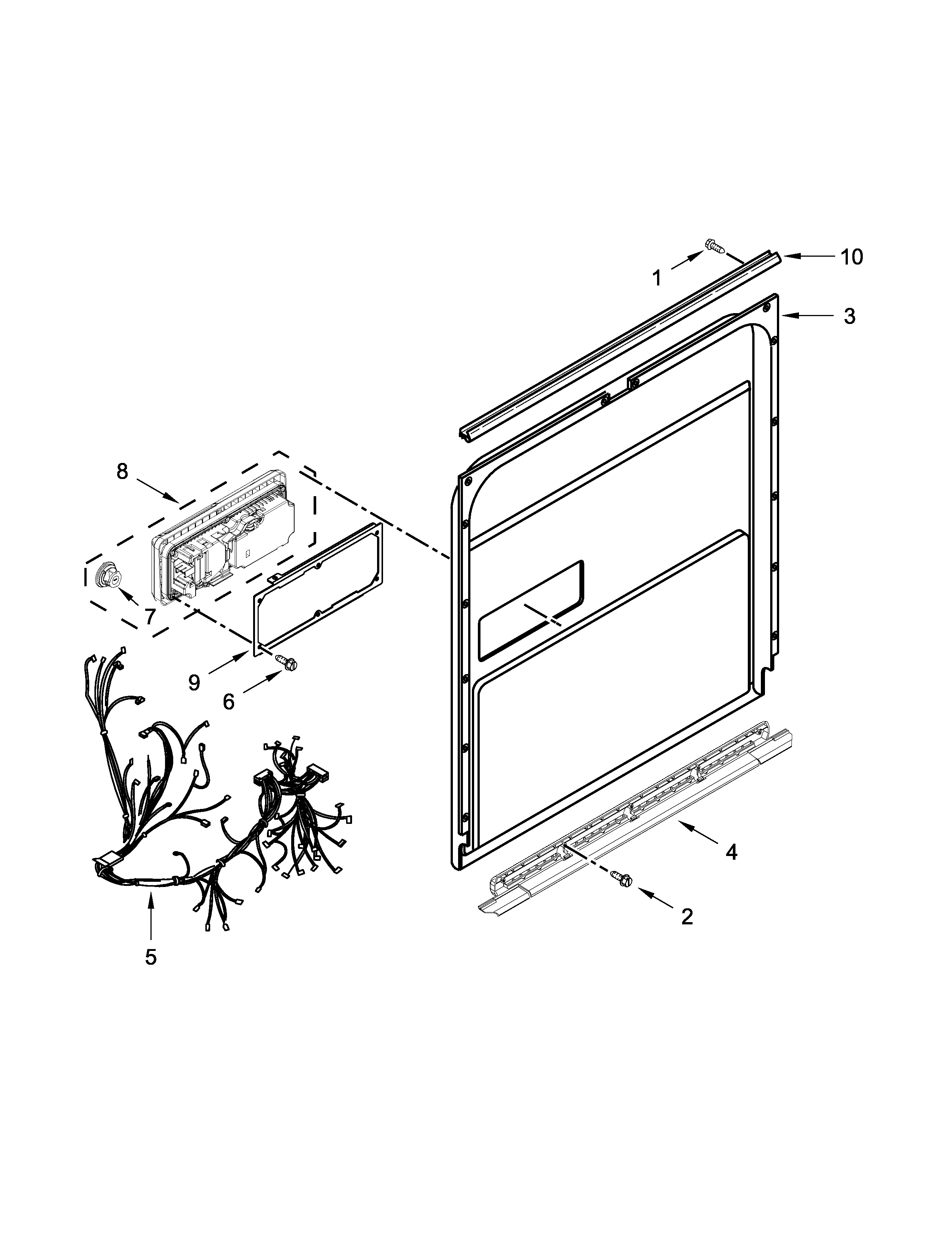 KitchenAid KDFE304DWH1 inner door parts diagram