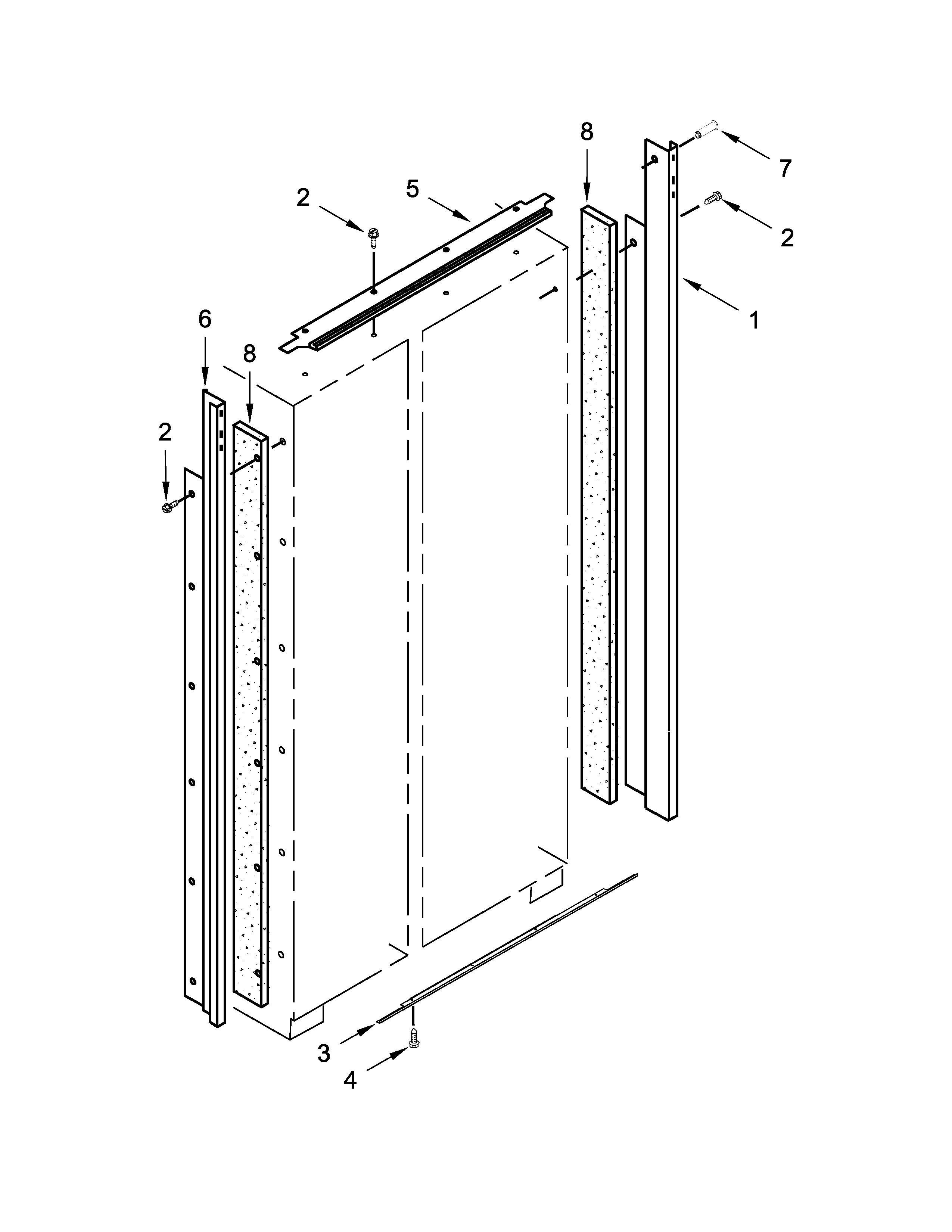 KitchenAid KSSC48FTS18 cabinet trim parts diagram