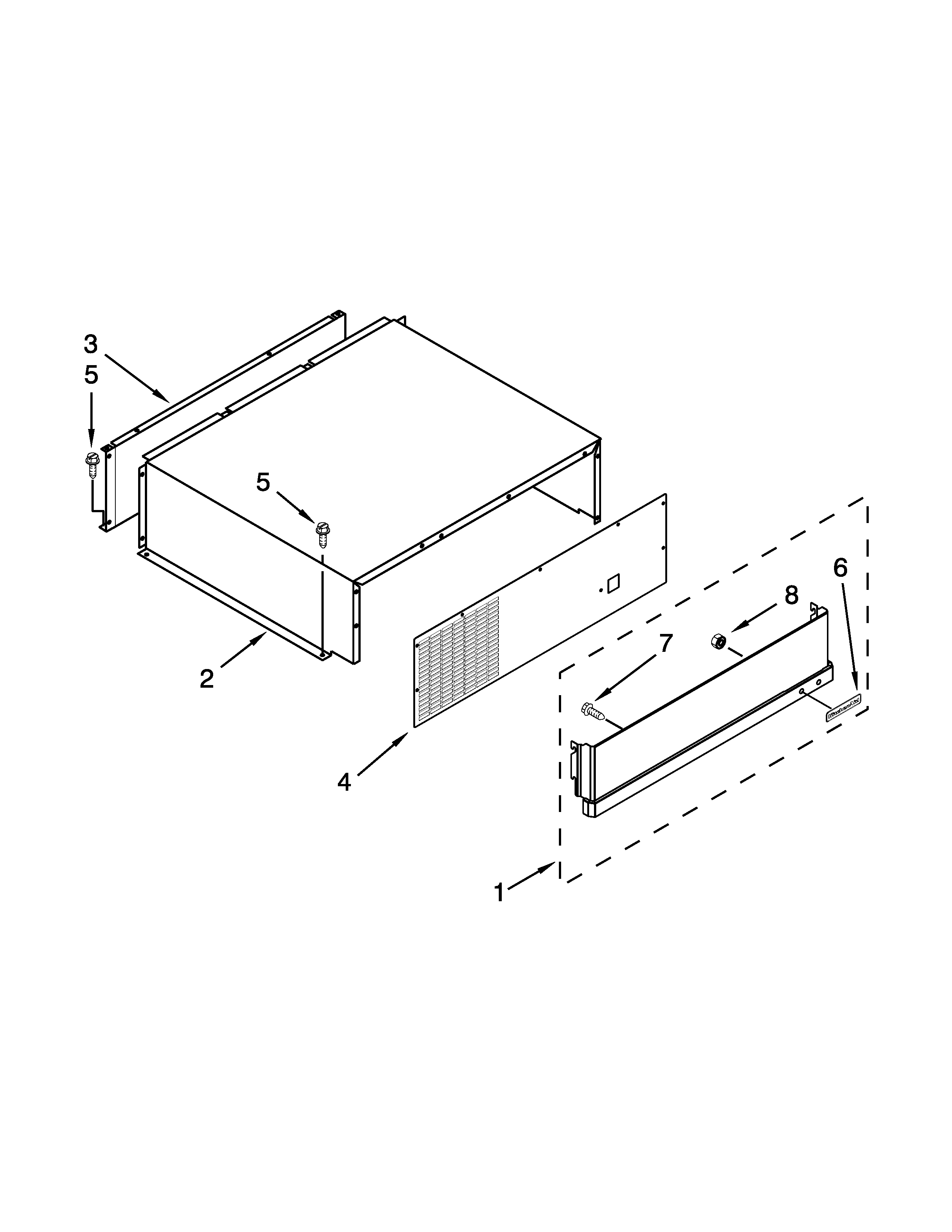 KitchenAid KSSC48FTS18 top grille and unit cover parts diagram