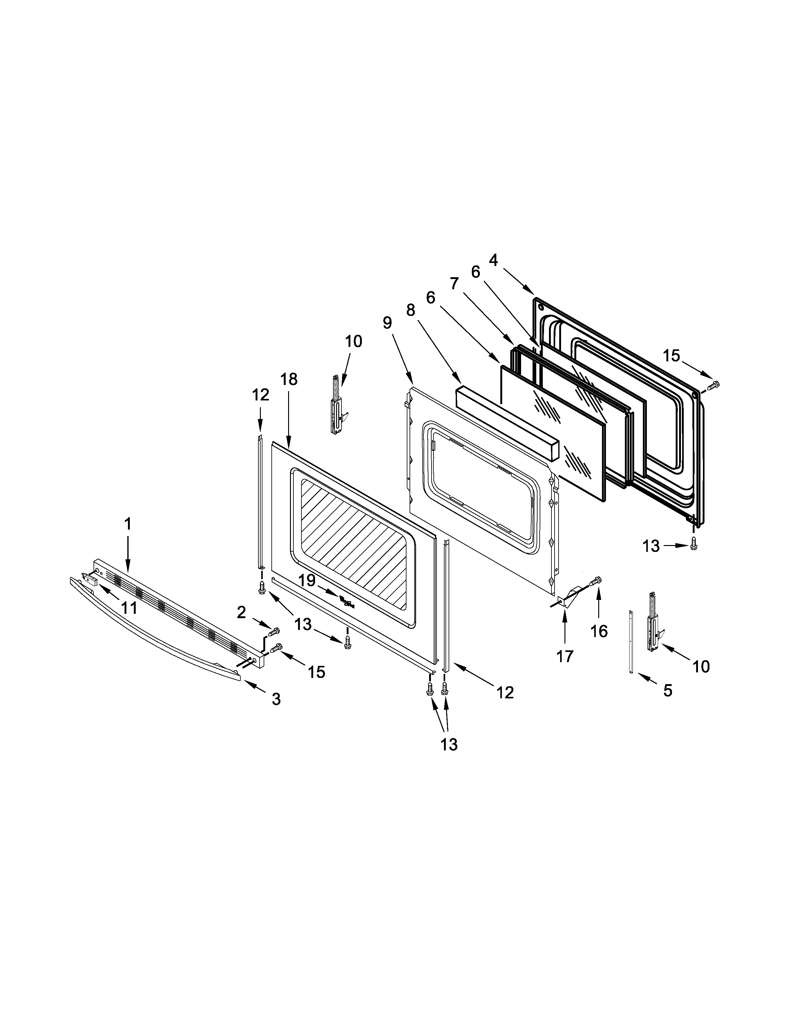Whirlpool WFE905C0ES0 door parts diagram
