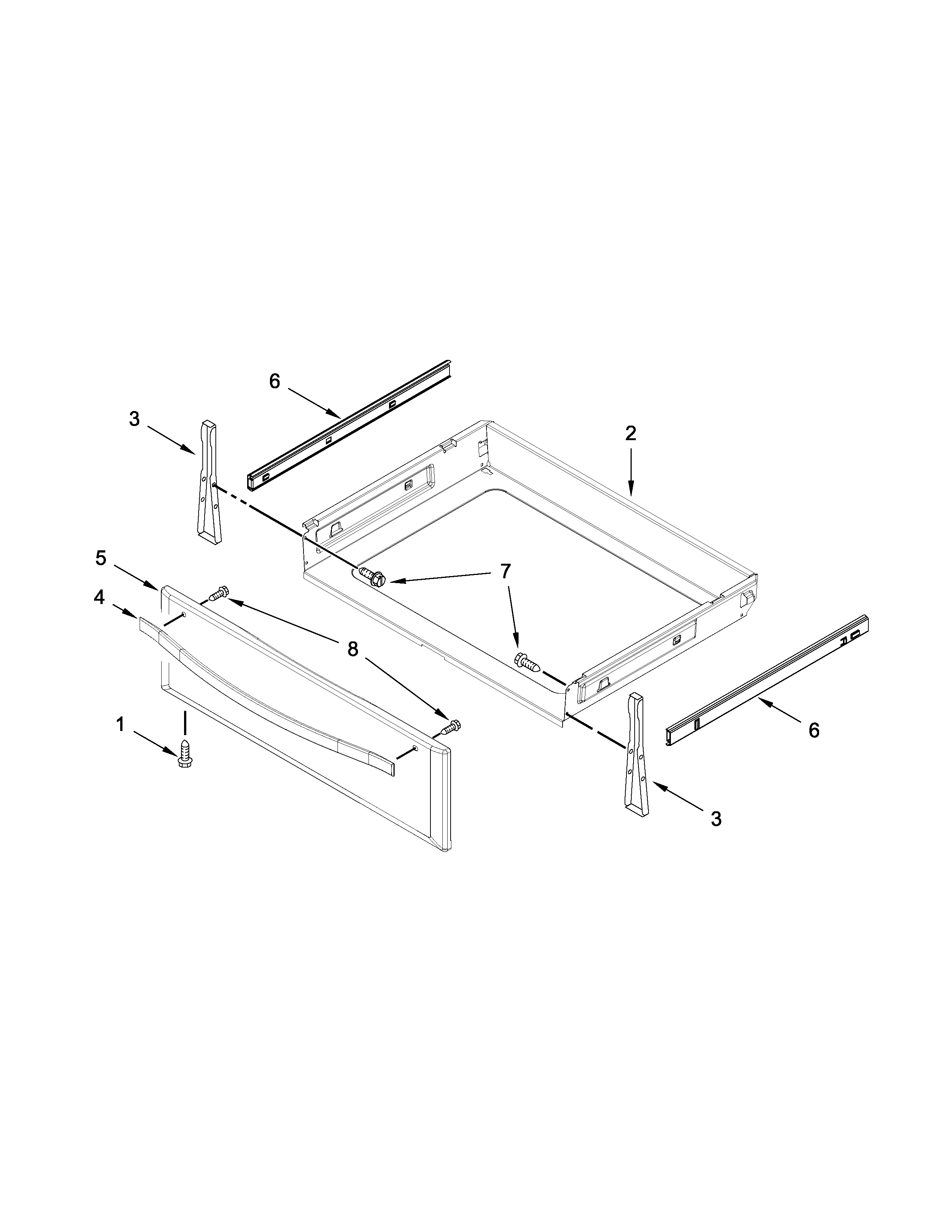 Whirlpool WFE905C0ES0 drawer parts diagram