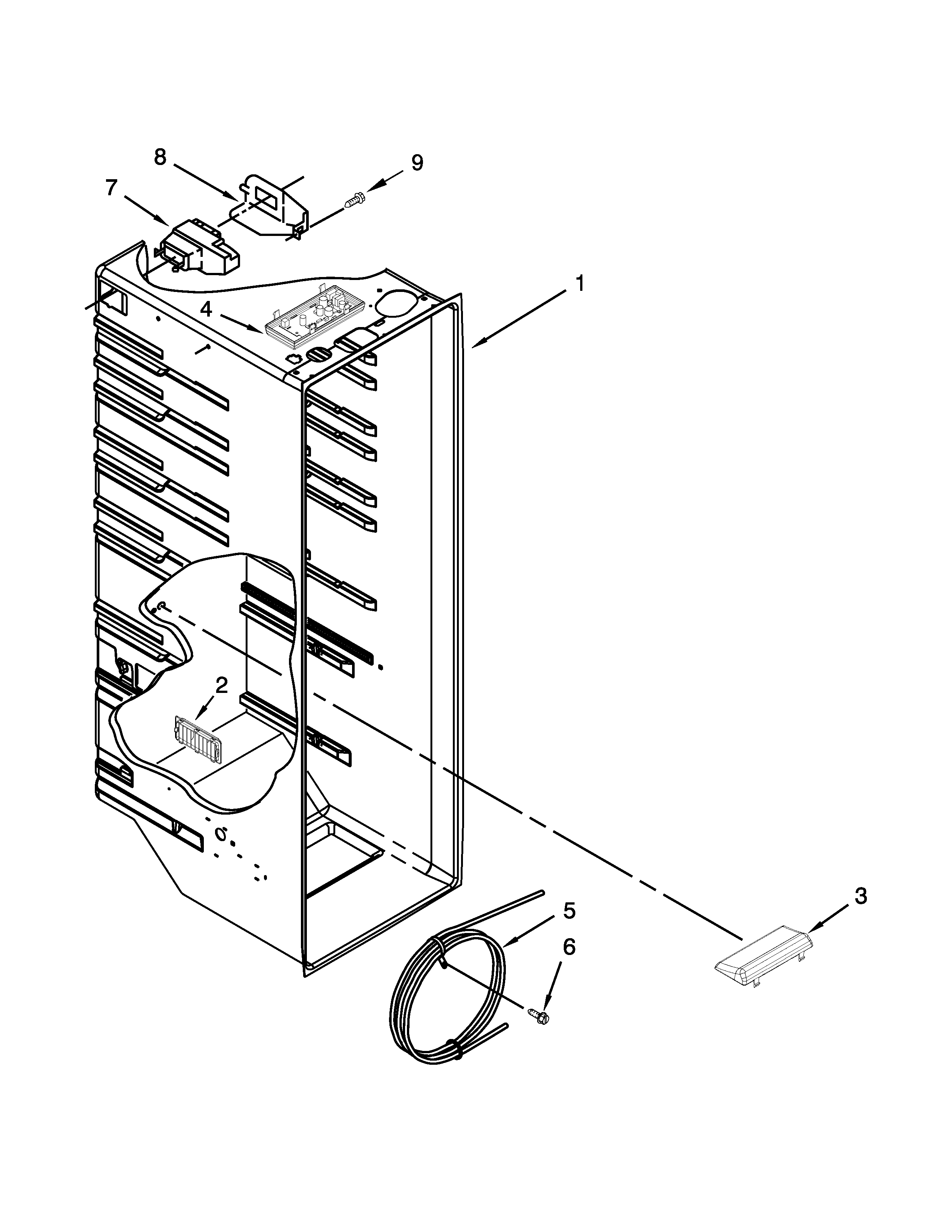 KitchenAid KSF22C4CYY01 refrigerator liner parts diagram