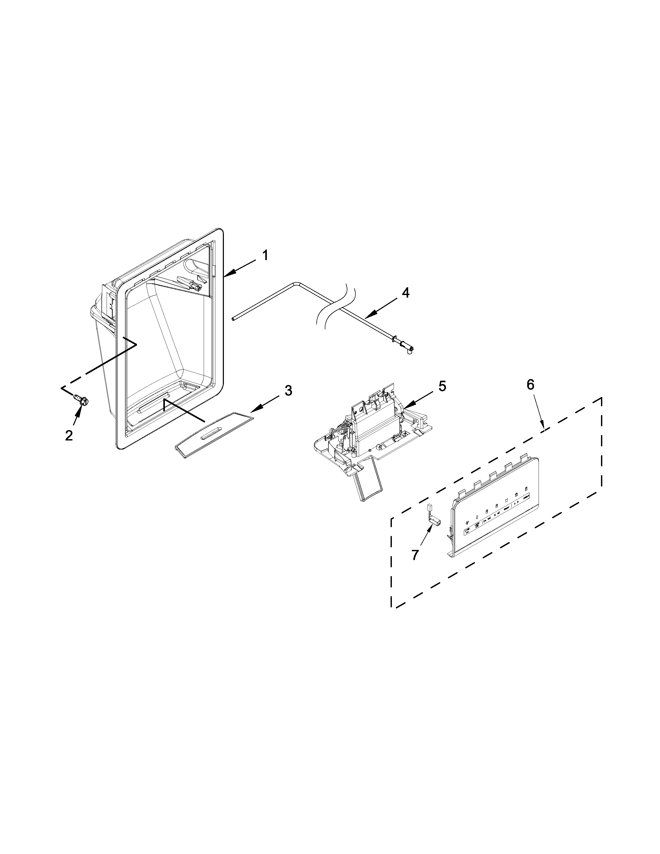 KitchenAid KSF22C4CYY01 dispenser parts diagram