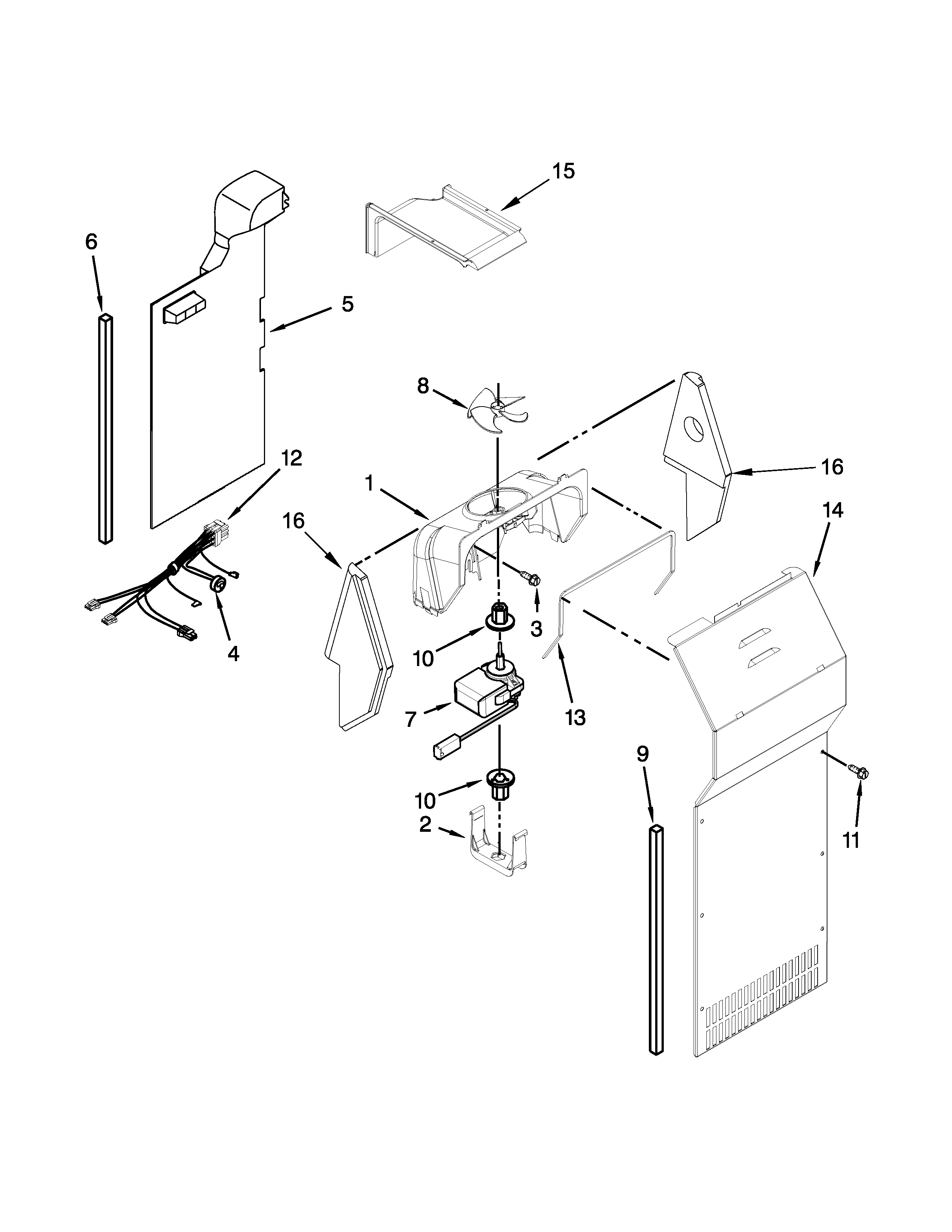 KitchenAid KSF22C4CYY01 air flow parts diagram