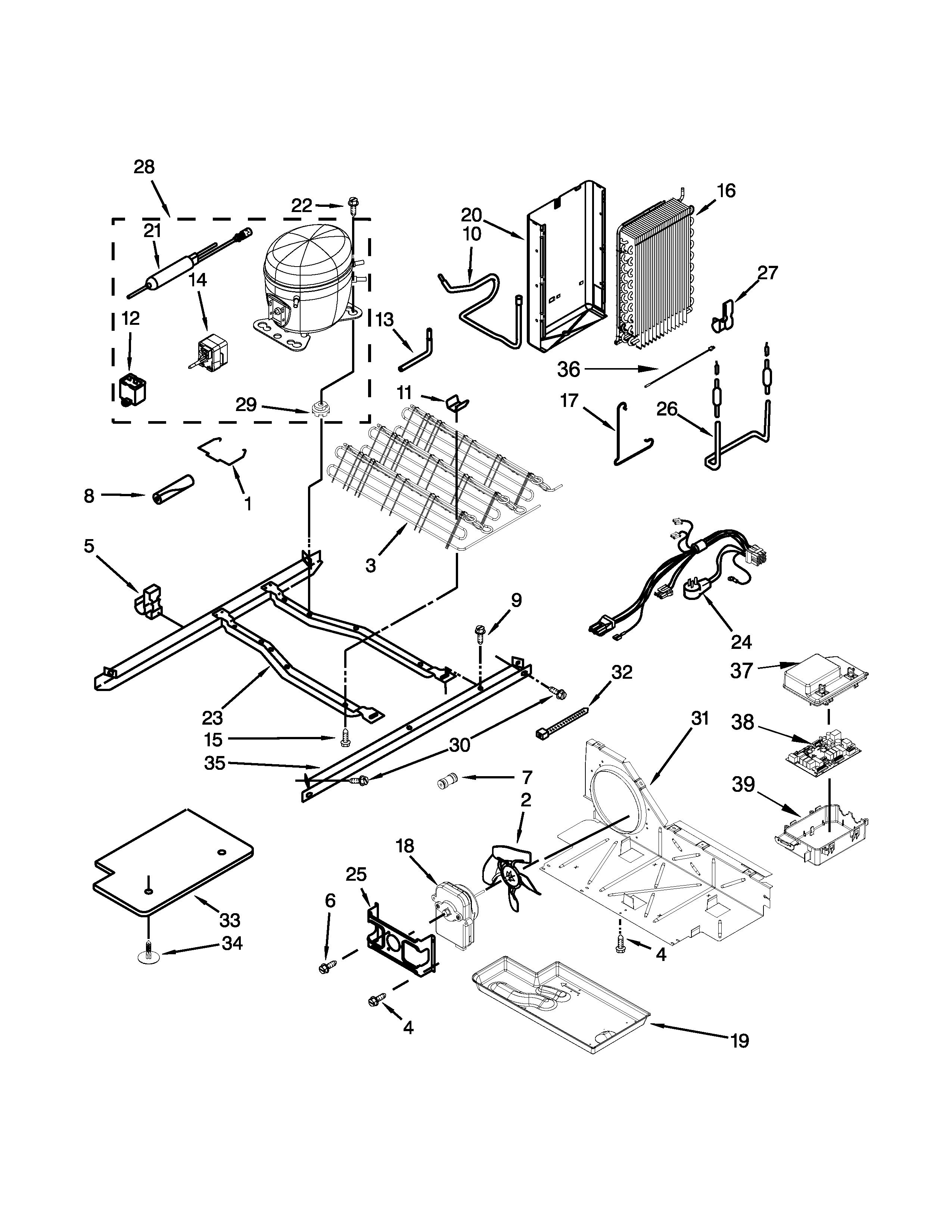 KitchenAid KSF22C4CYY01 unit parts diagram