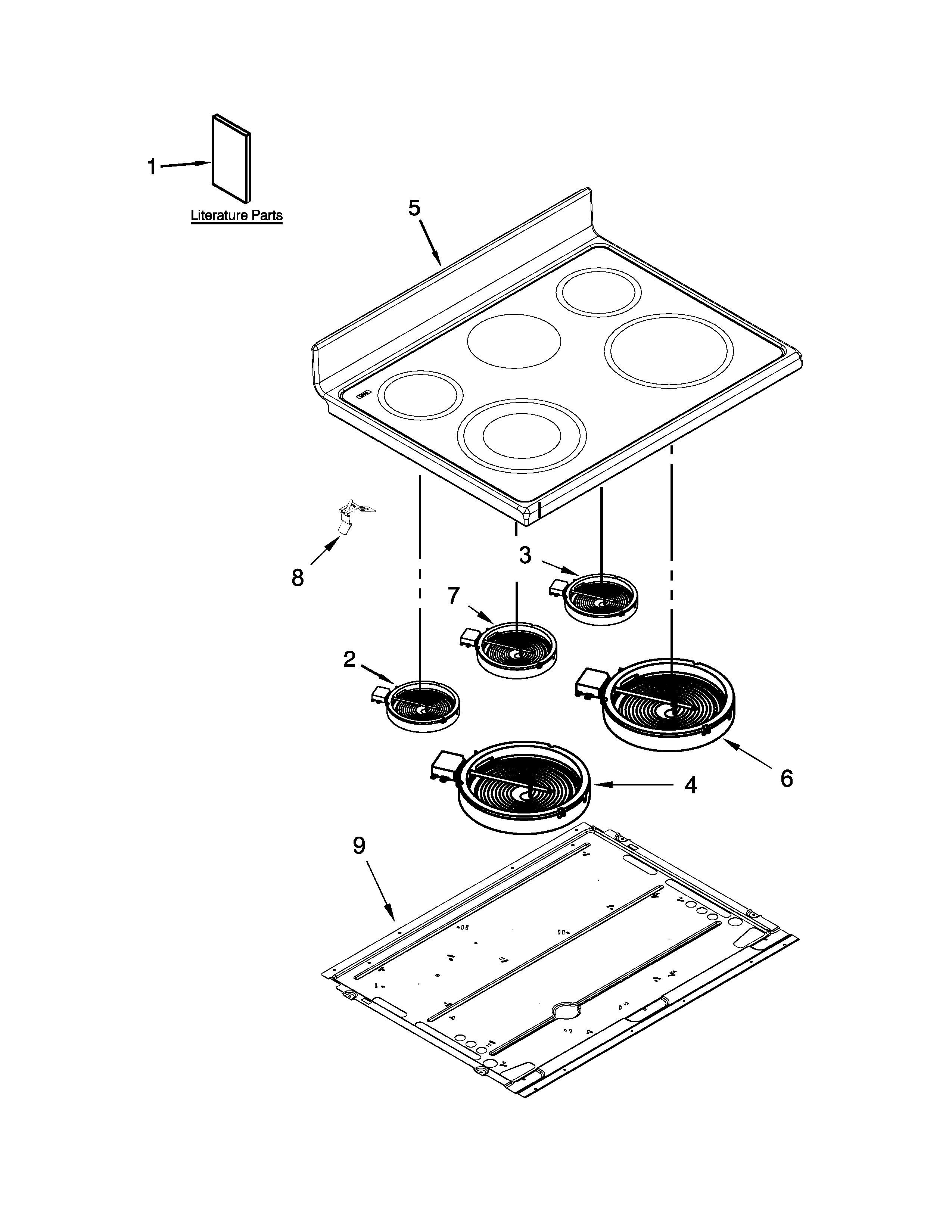 Ikea YIES900DS01 cooktop parts diagram
