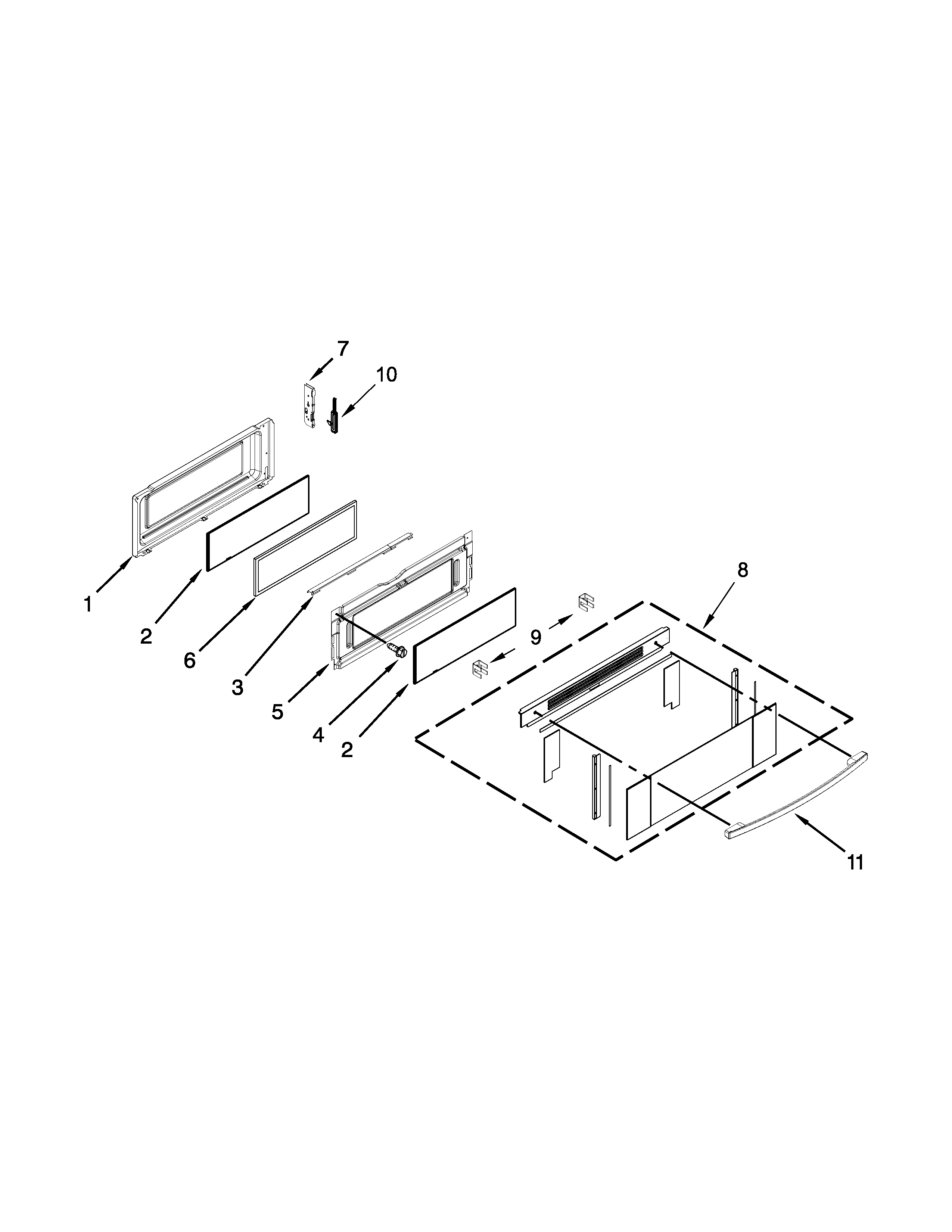 Ikea YIES900DS01 upper door parts diagram