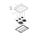 Whirlpool YWGE755C0BS1 cooktop parts diagram