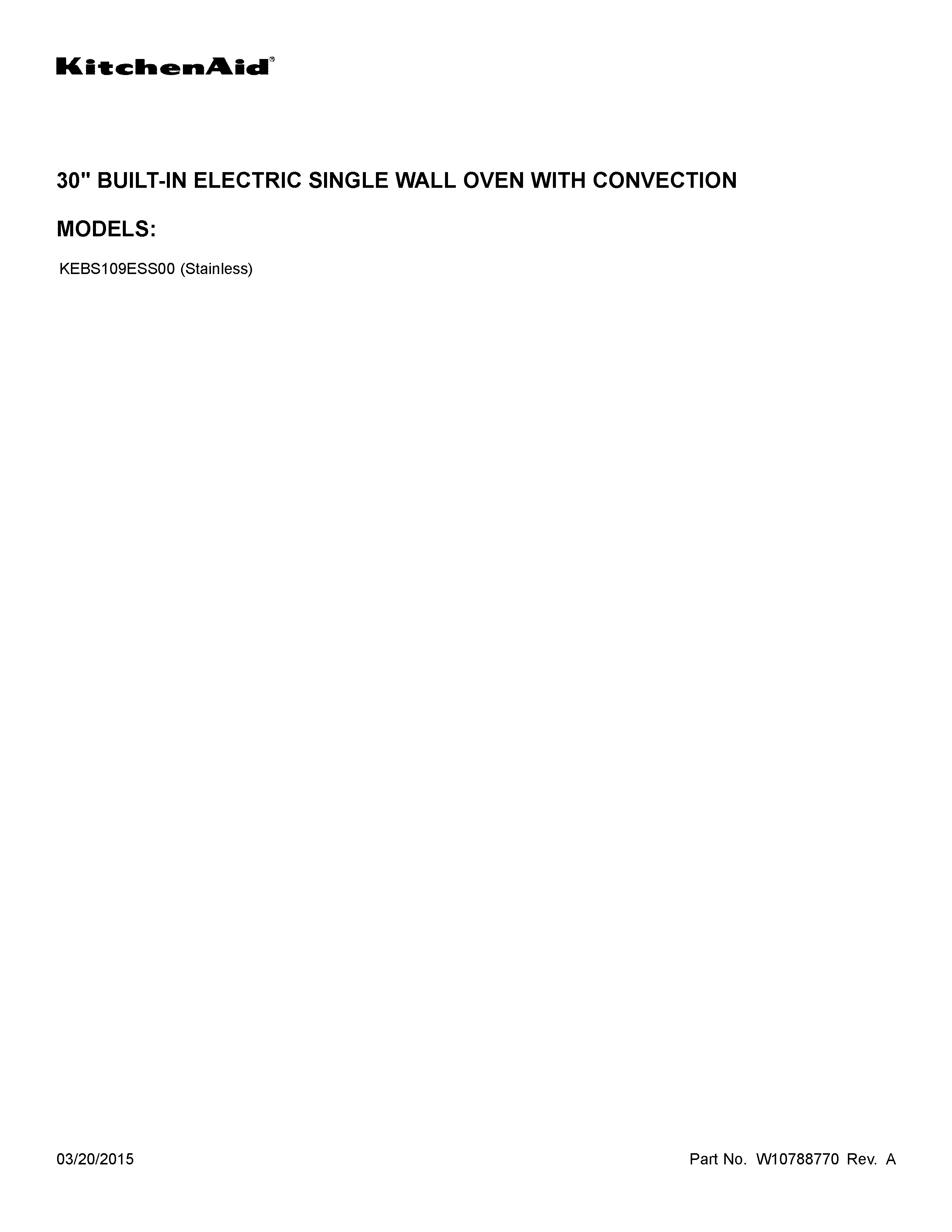 KitchenAid KEBS109ESS00 cover sheet diagram