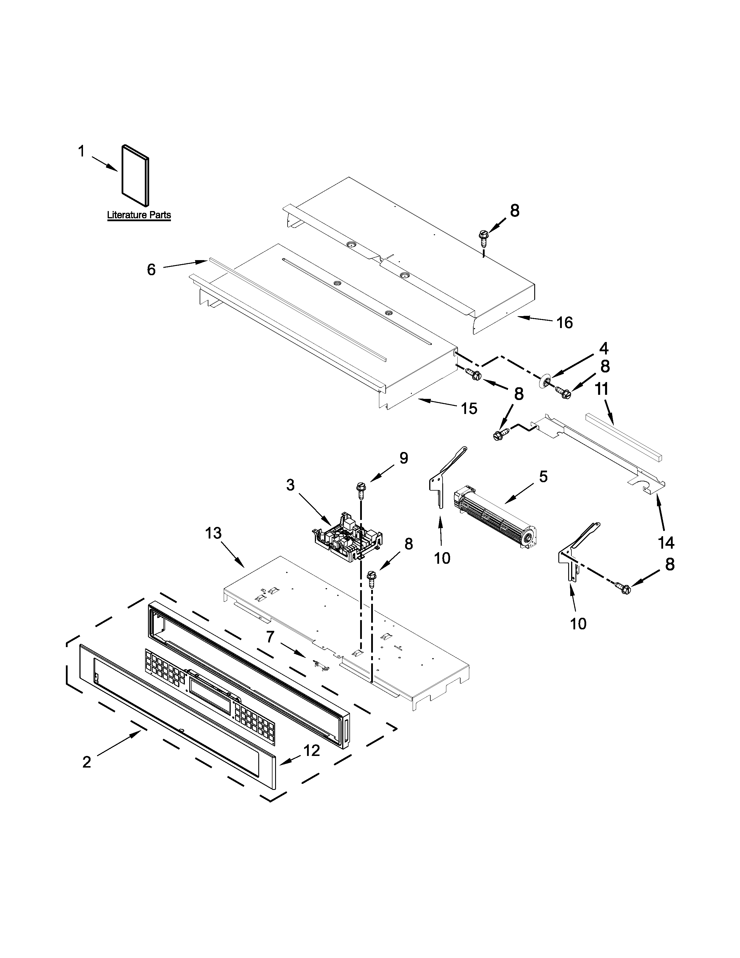 KitchenAid KEBS109ESS00 control panel parts diagram