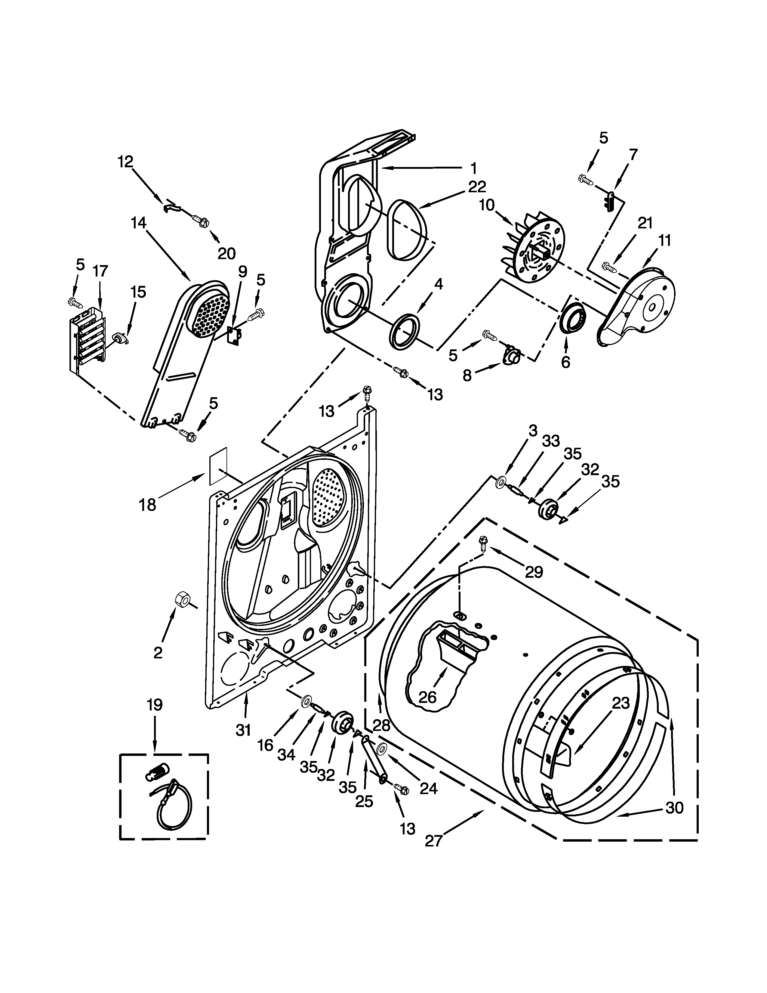 Crosley CED126SDW0 bulkhead parts diagram