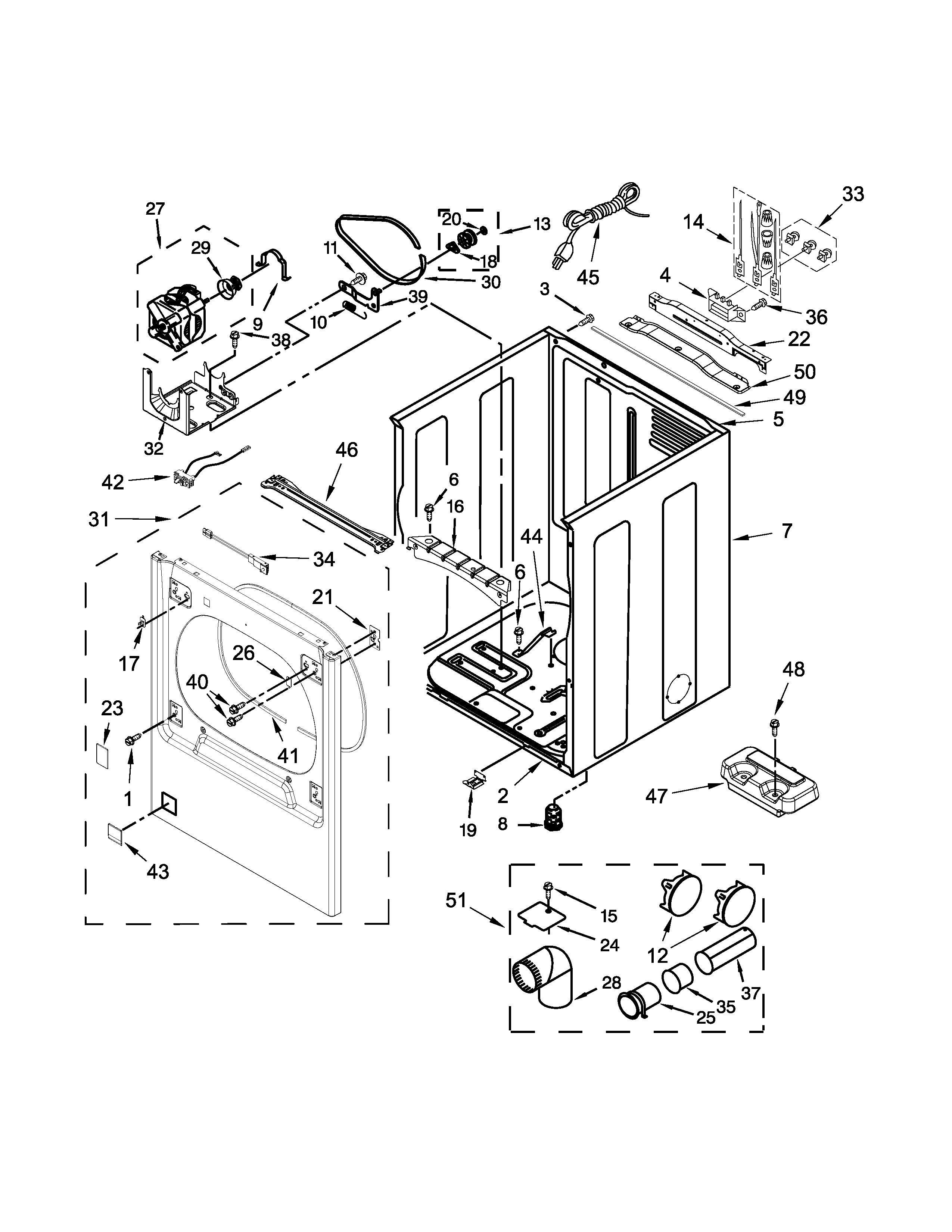 Whirlpool WGD8000DW0 cabinet parts diagram