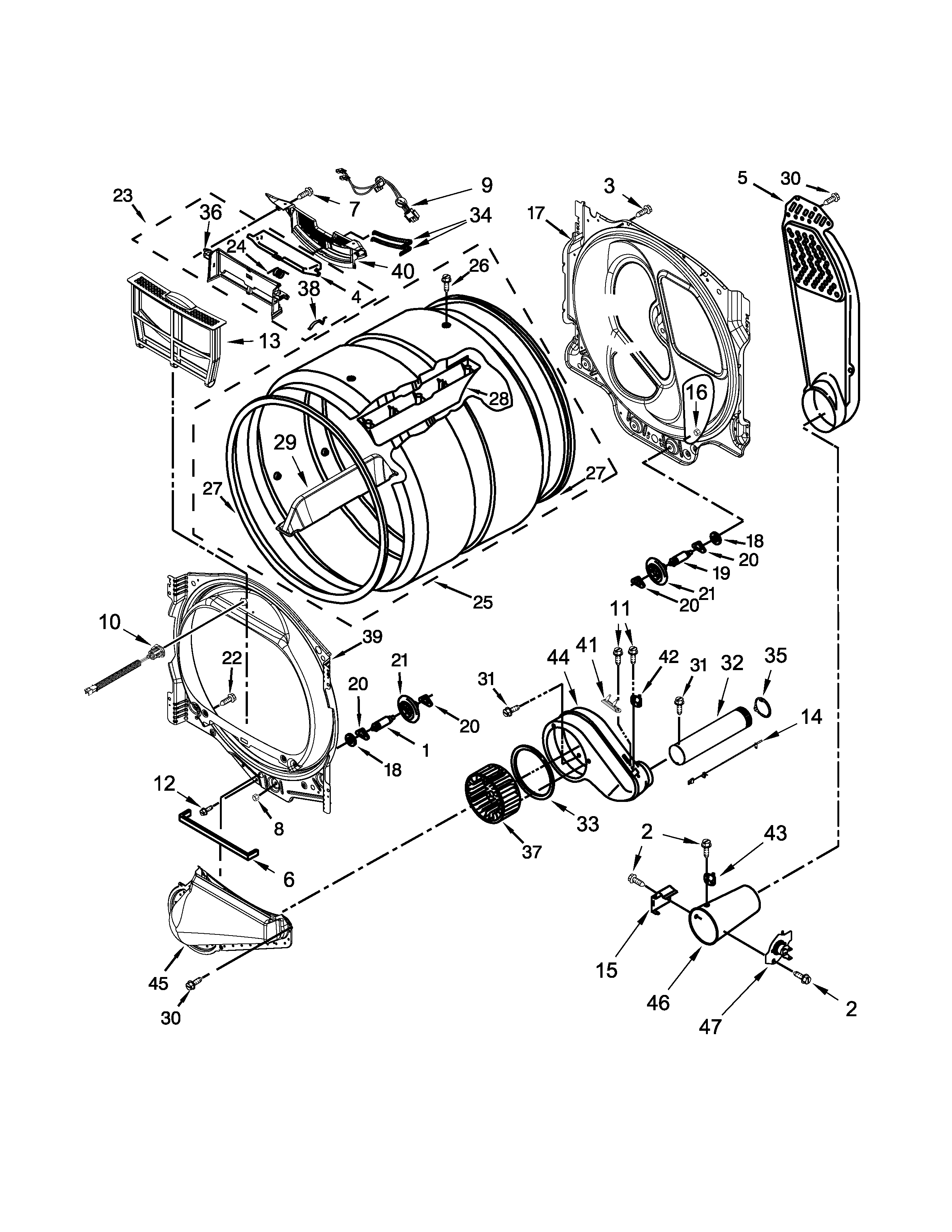 Whirlpool WGD8000DW0 bulkhead parts diagram