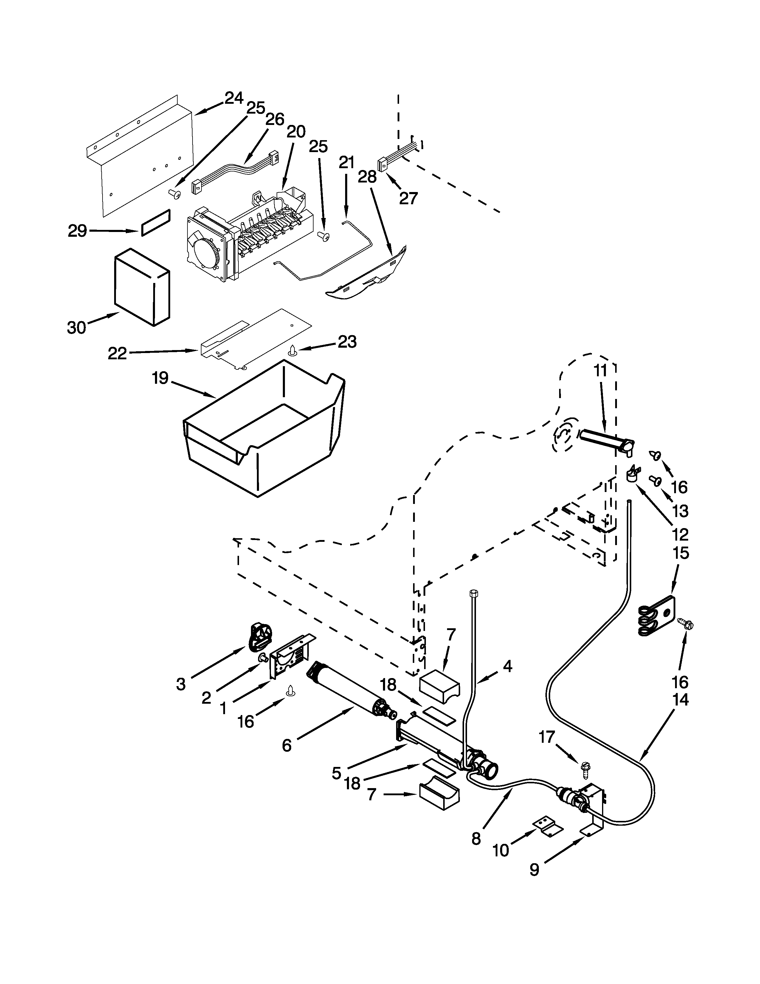 KitchenAid KUDF204EPA00 icemaker parts diagram