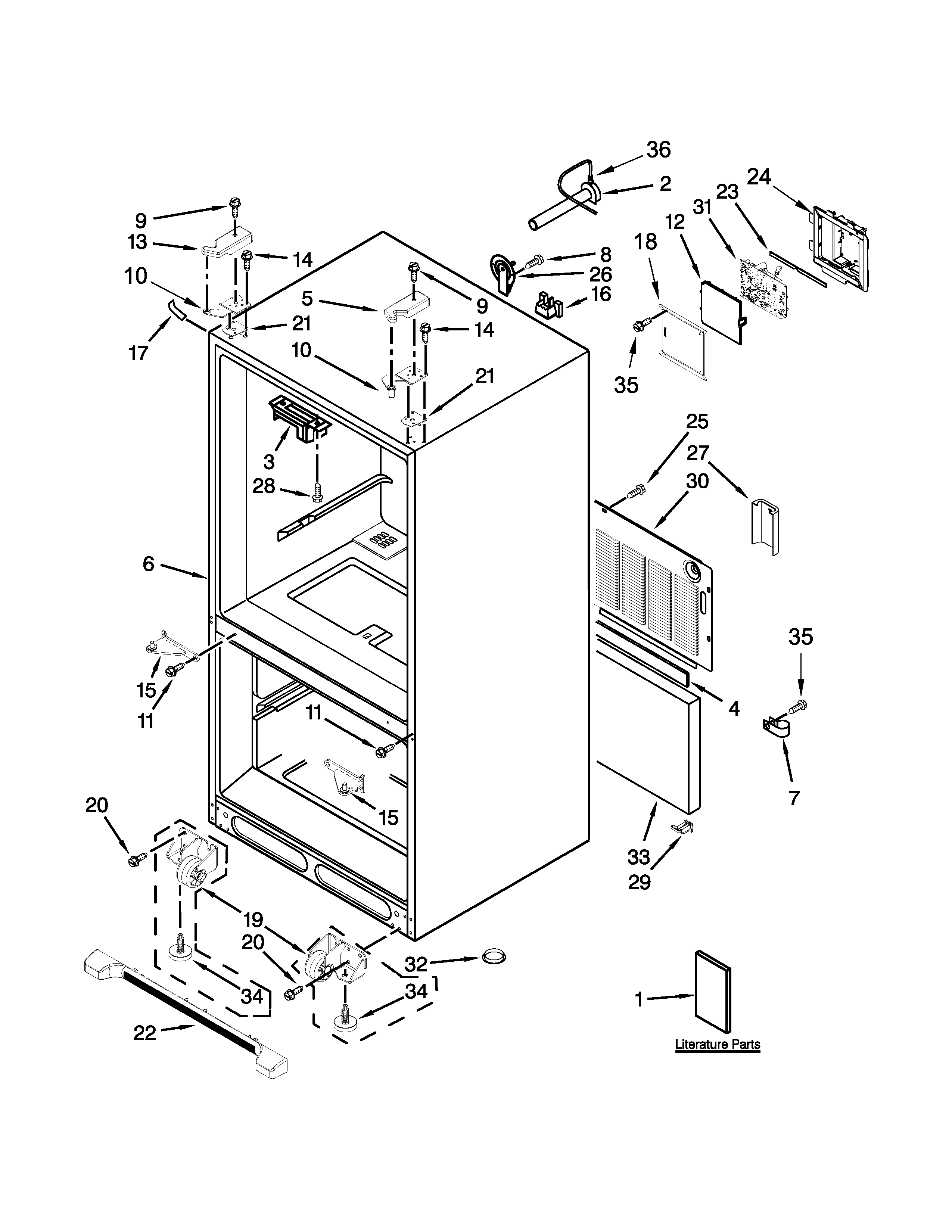 KitchenAid KRFF302EBL00 cabinet parts diagram