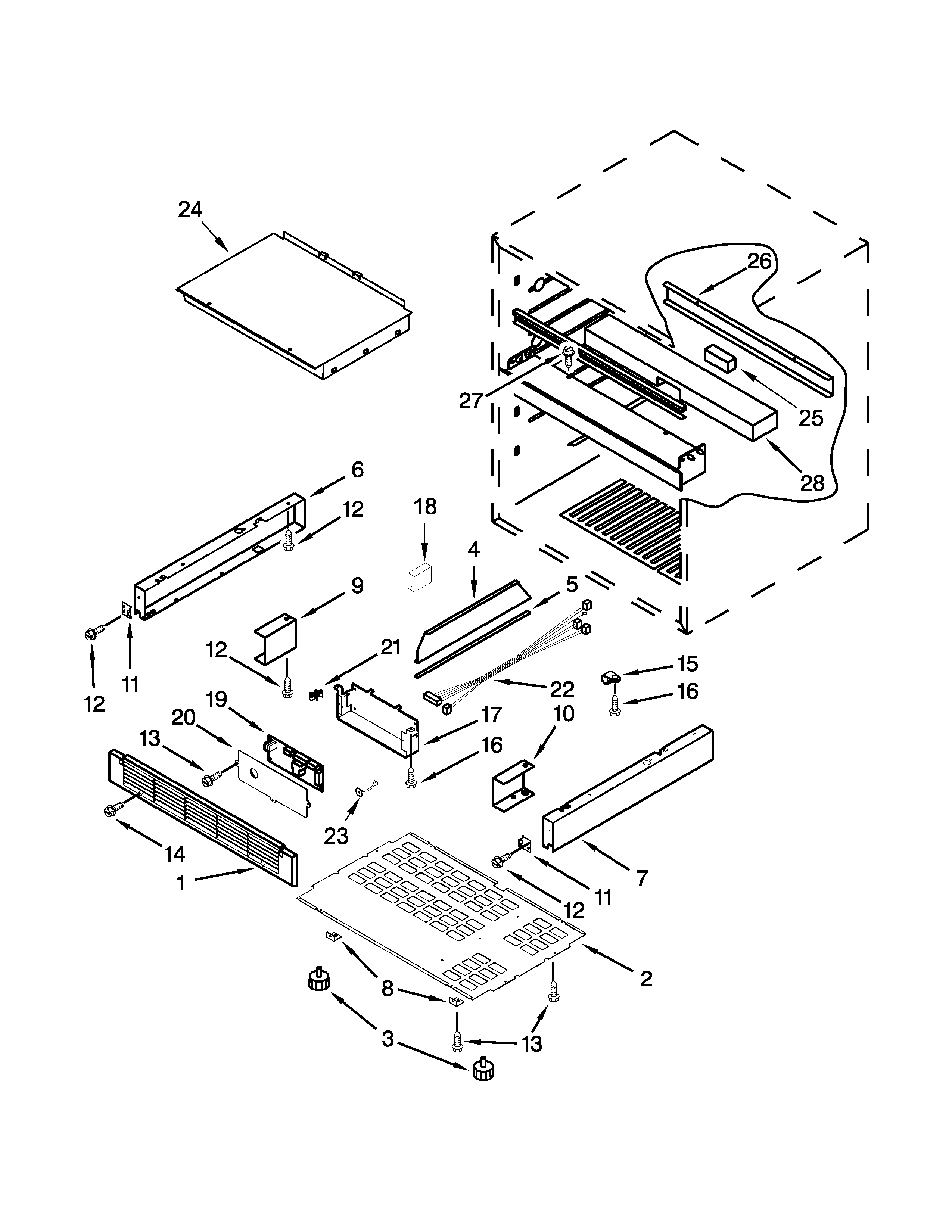 KitchenAid KUDR204EPA00 liner parts diagram