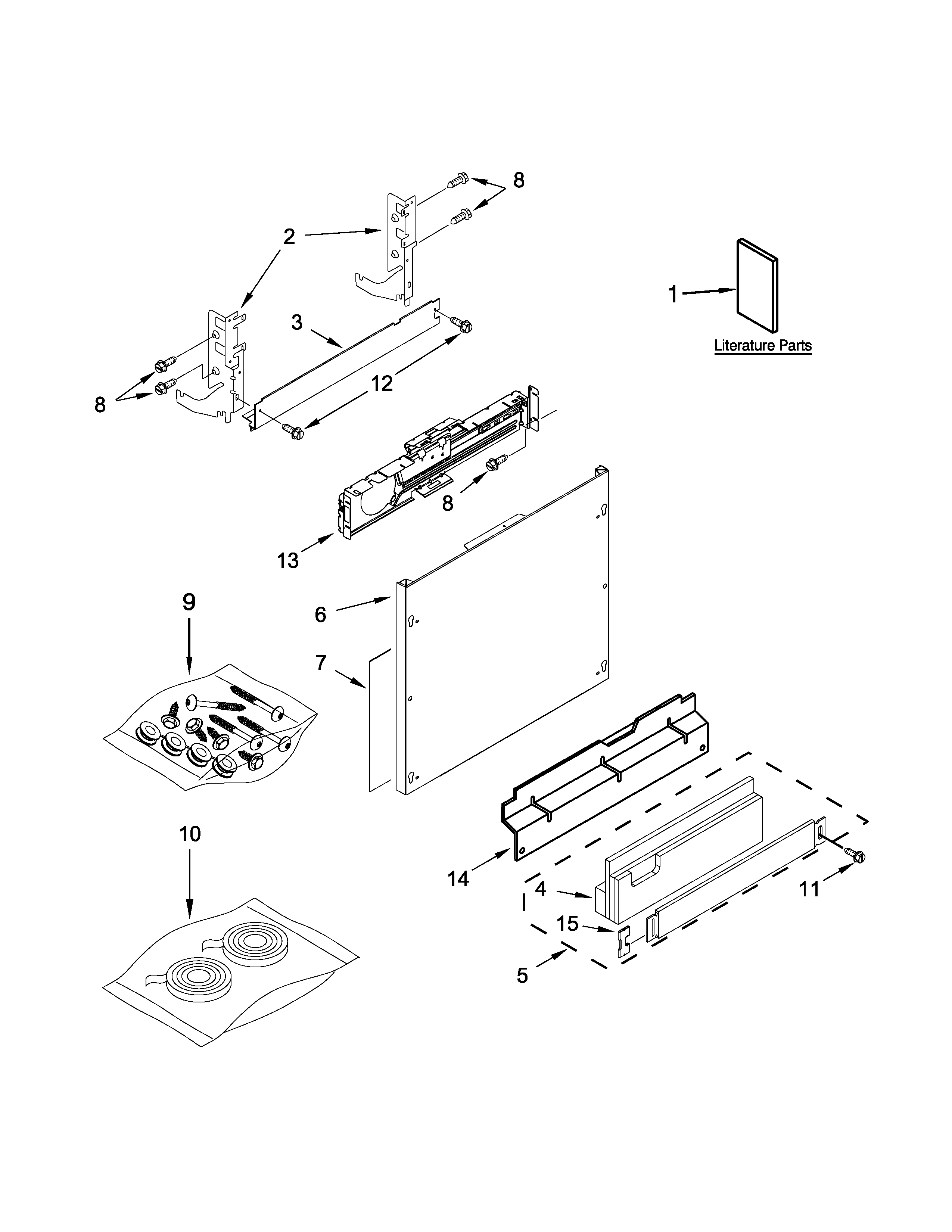 KitchenAid KDTM504EPA0 door and panel parts diagram