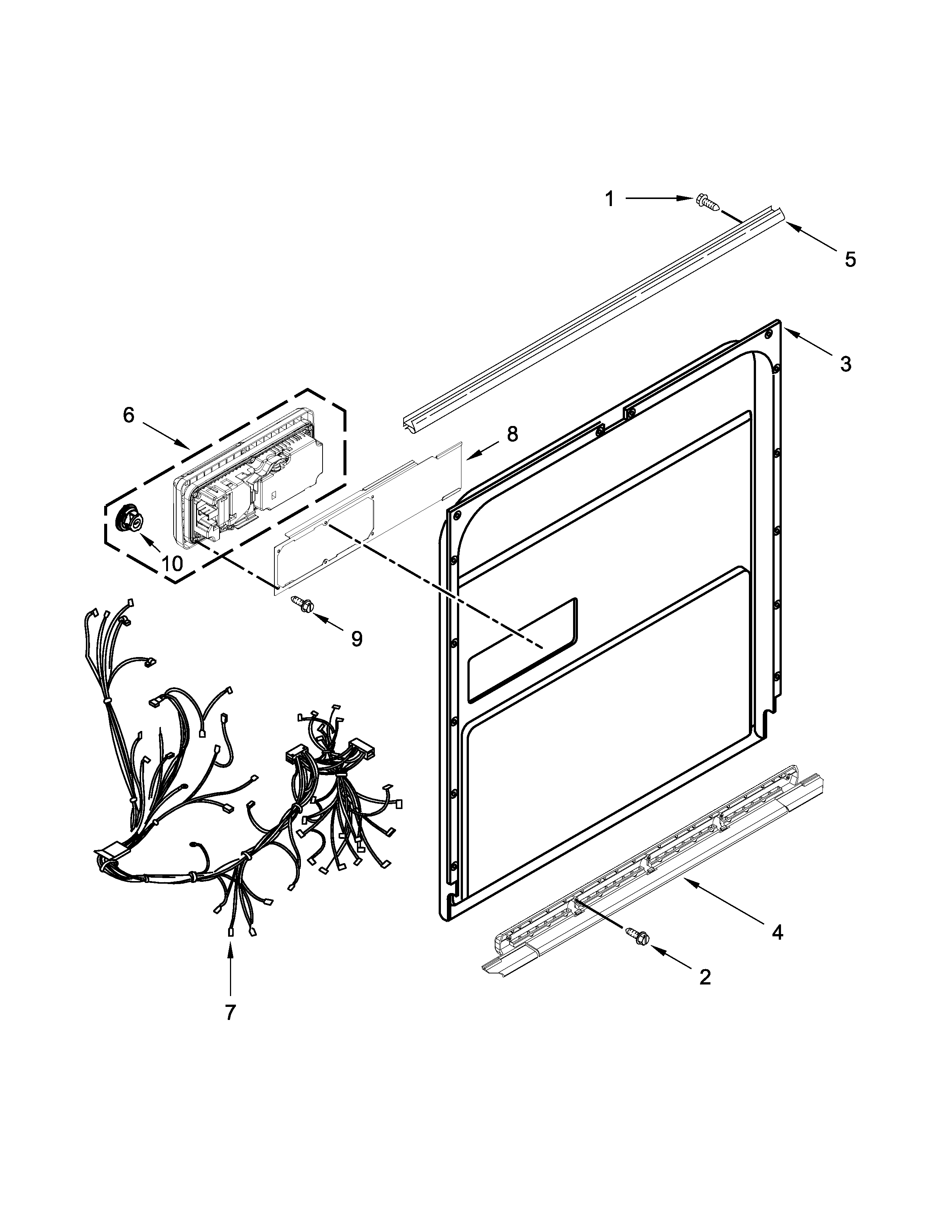 KitchenAid KDTM504EPA0 inner door parts diagram