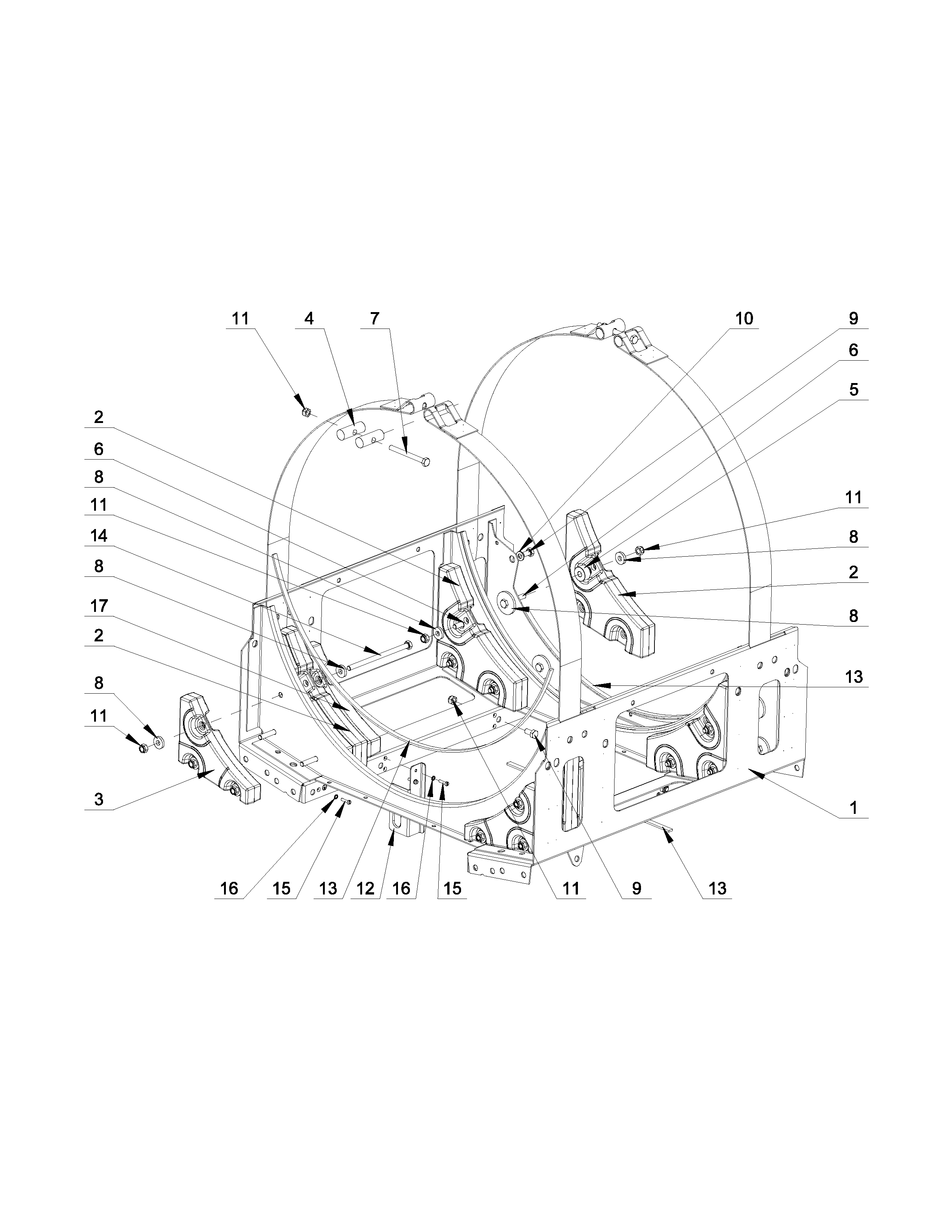 Maytag MXS30PDATS upper frame parts diagram