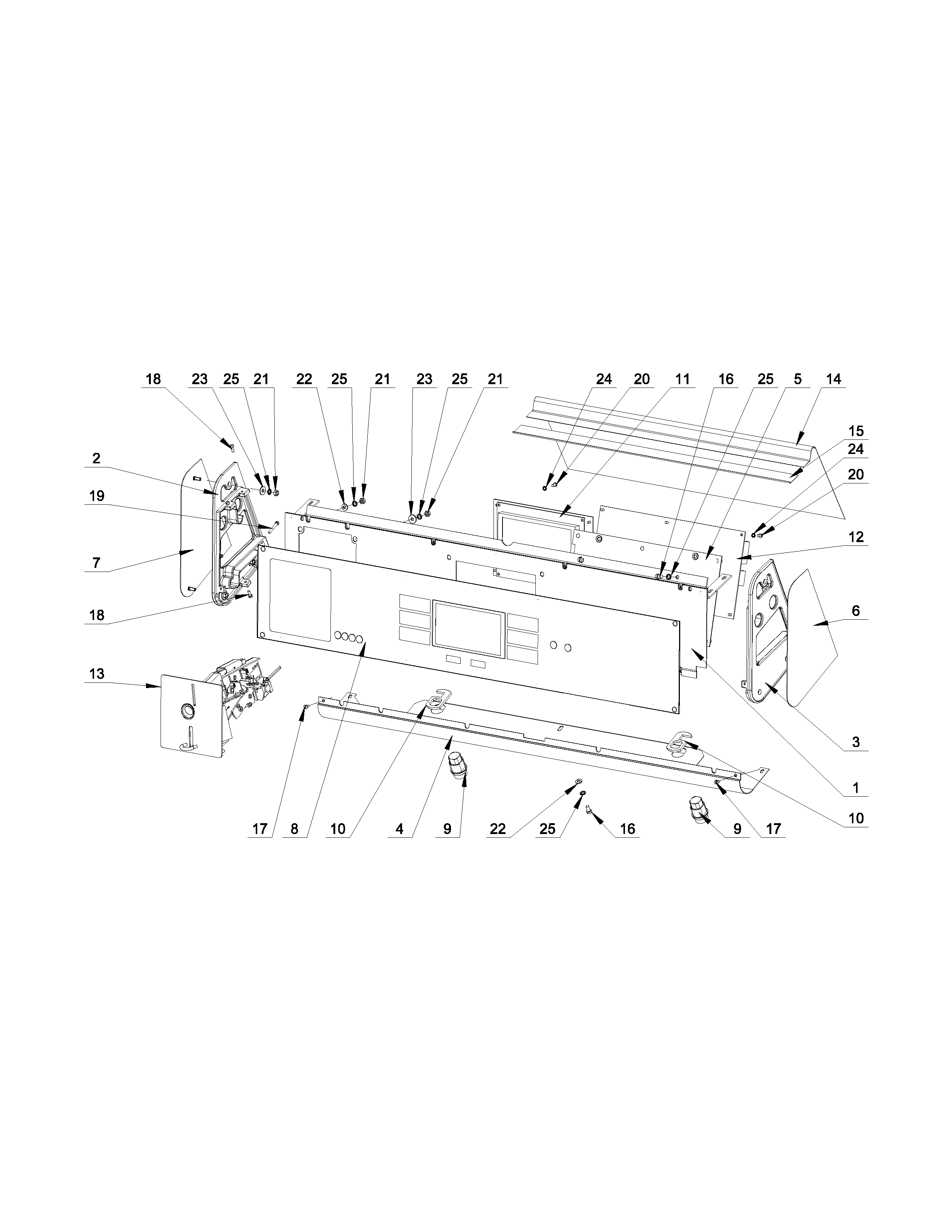 Maytag MXS30PDATS control panel parts diagram