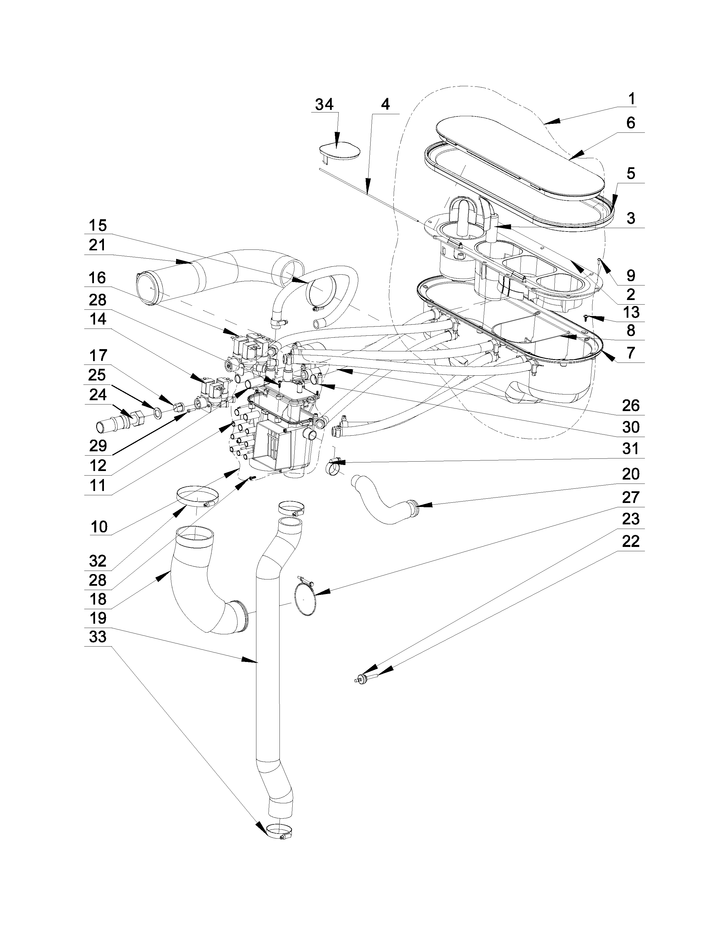 Maytag MXS30PDATS water inlet parts diagram