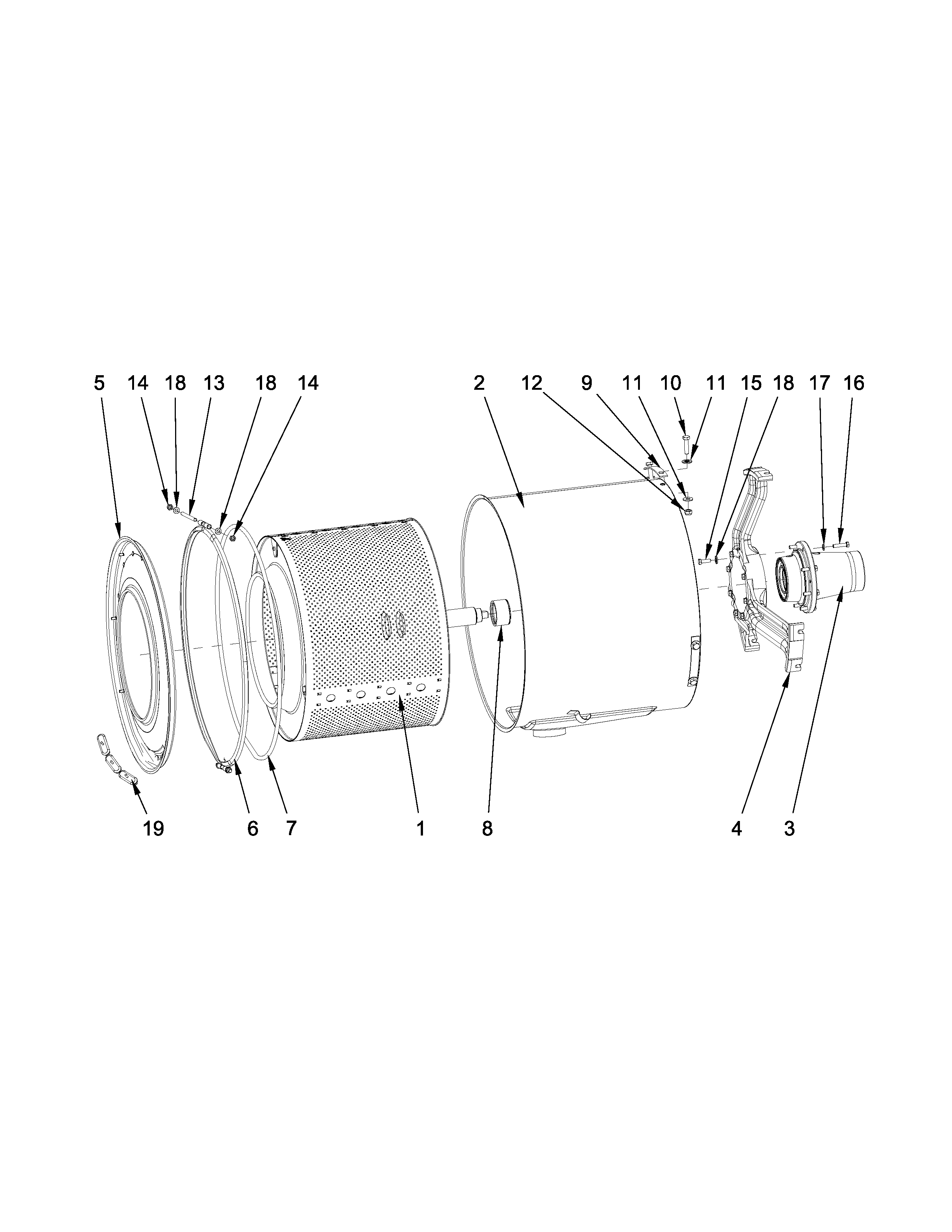 Maytag MXS30PDATS drum and tub parts diagram