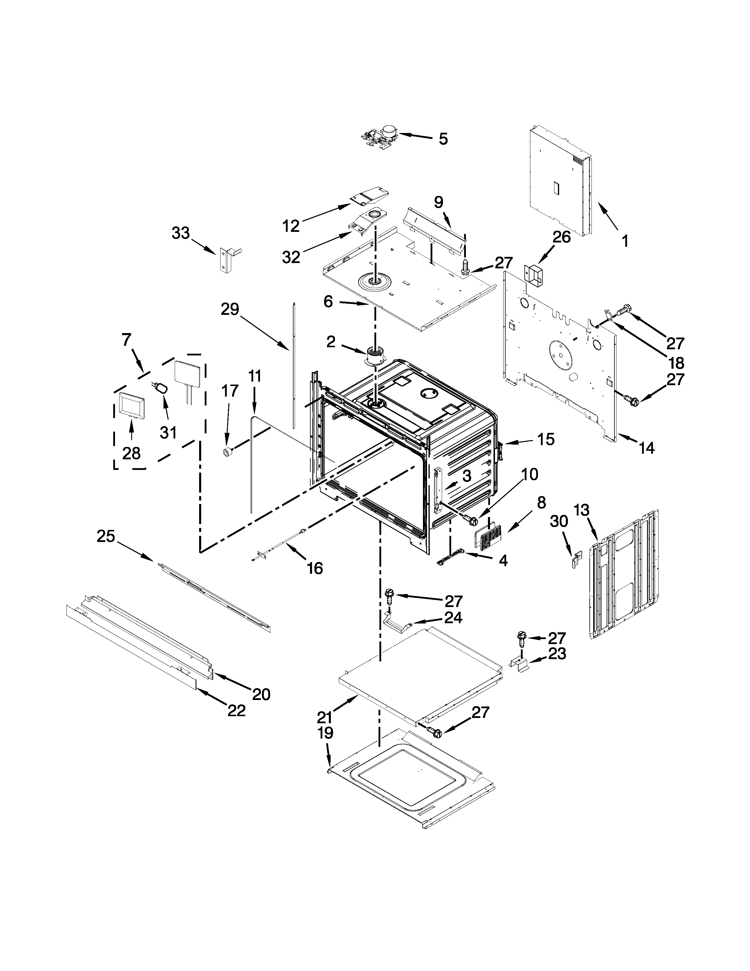 Jenn-Air JJW2430DP00 oven parts diagram