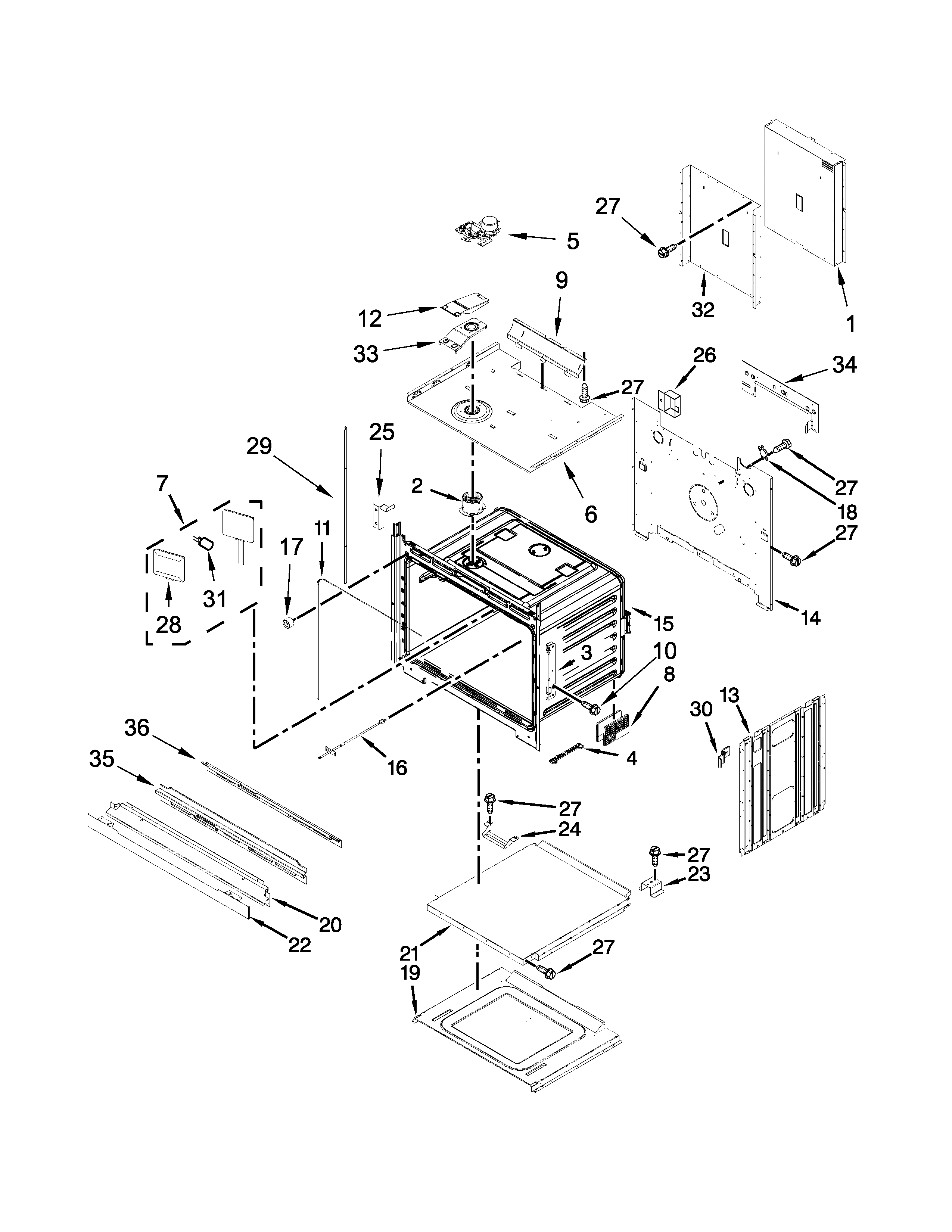 Jenn-Air JJW2730DS00 oven parts diagram