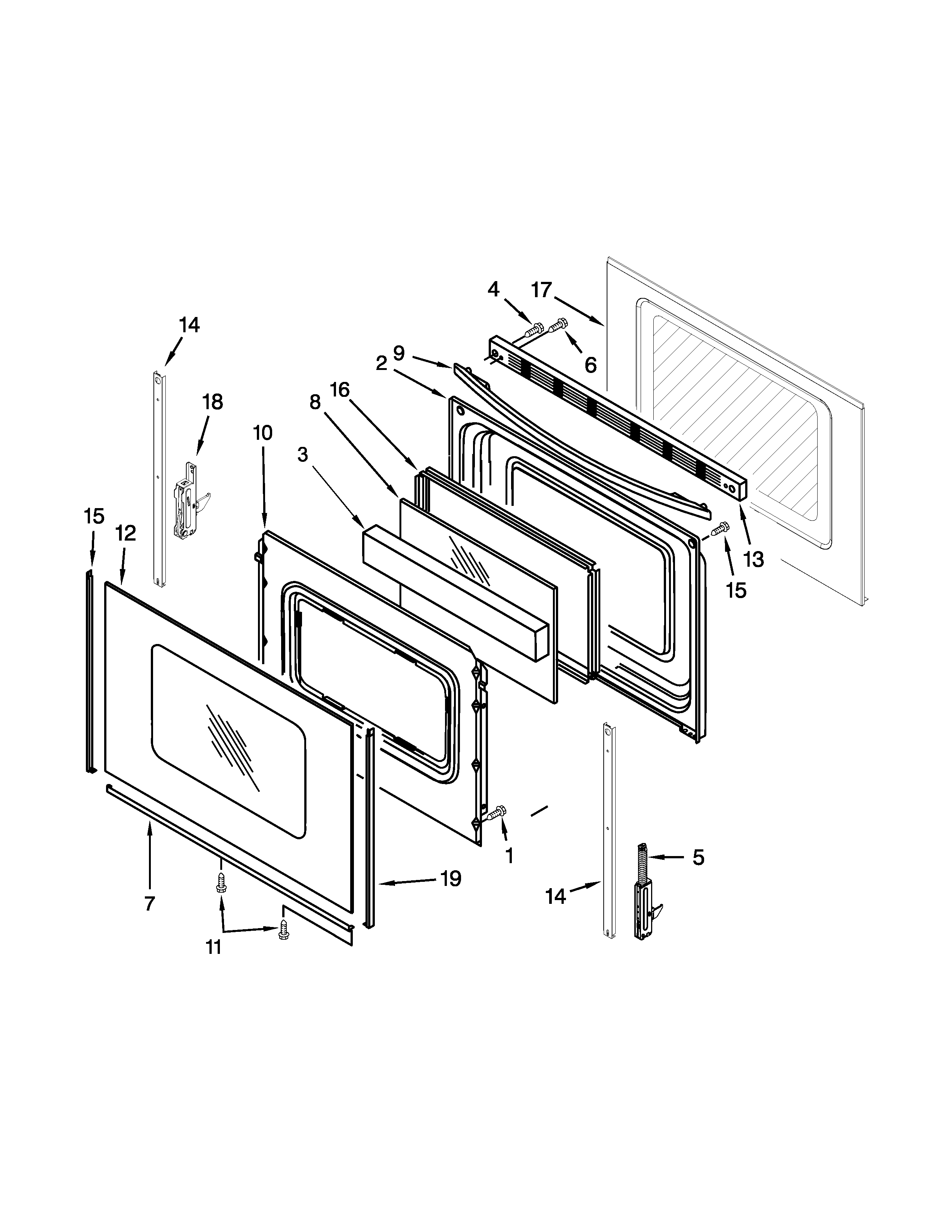 Whirlpool YWFC310S0EW0 door parts diagram