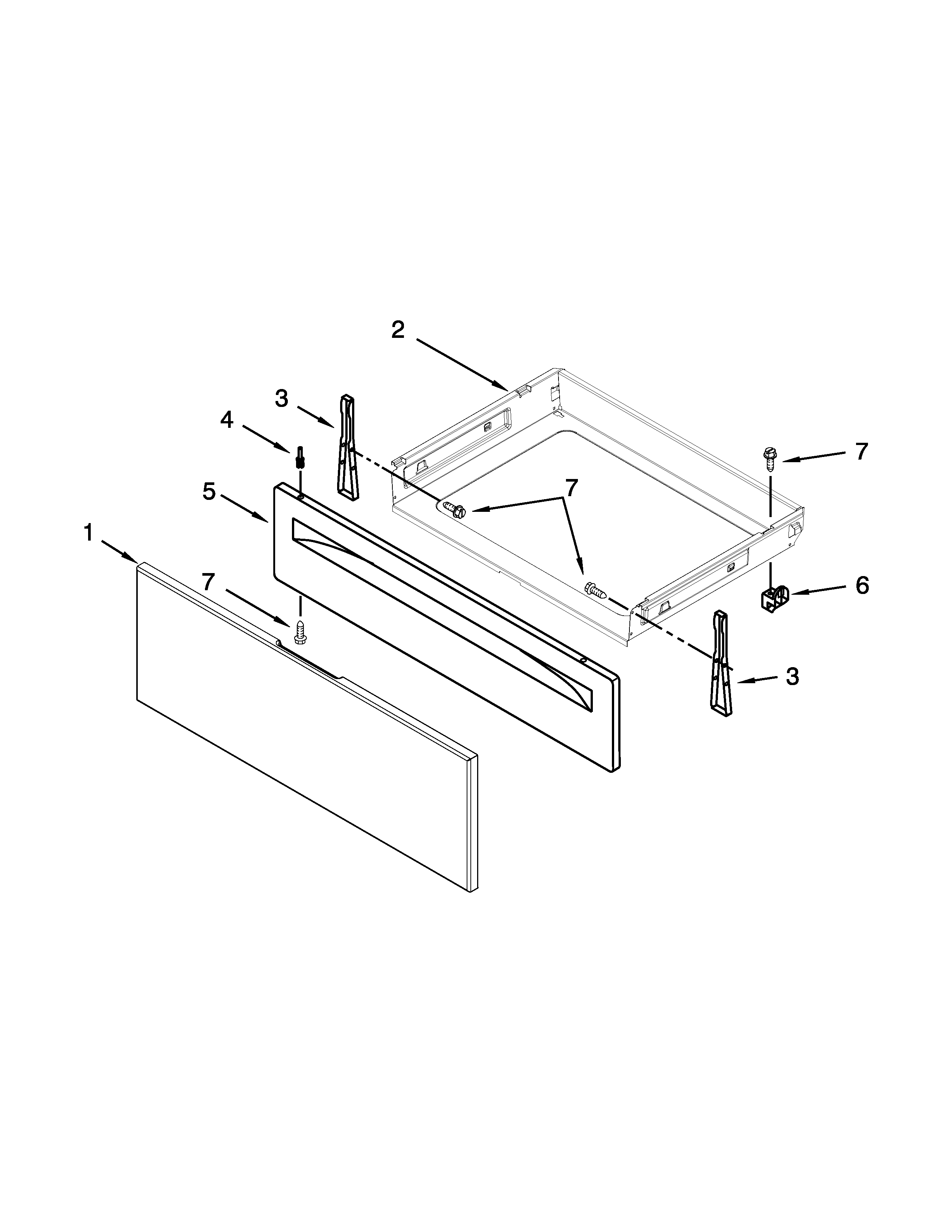 Whirlpool YWFC310S0EW0 drawer parts diagram