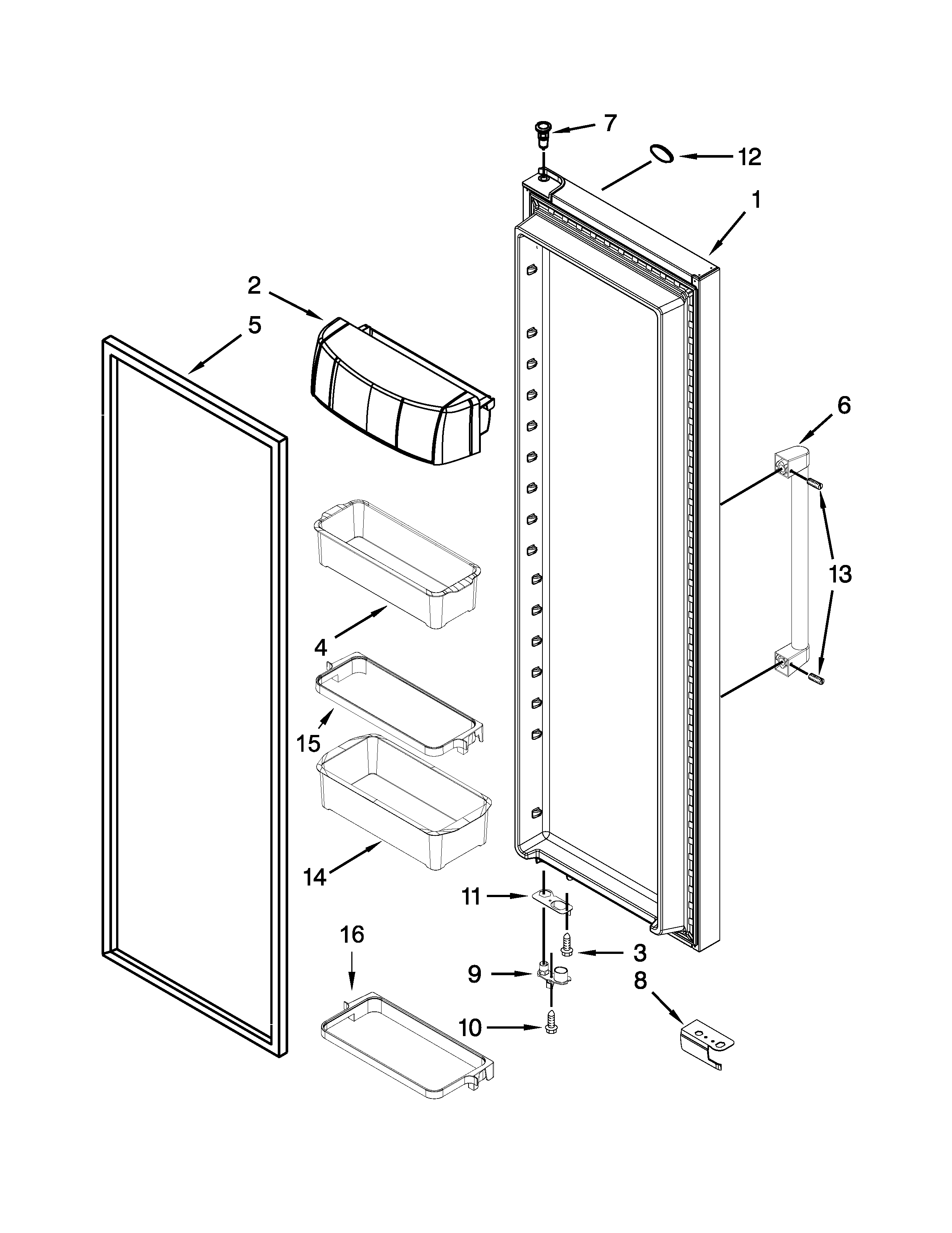 KitchenAid KSC24C8EYP04 refrigerator door parts diagram