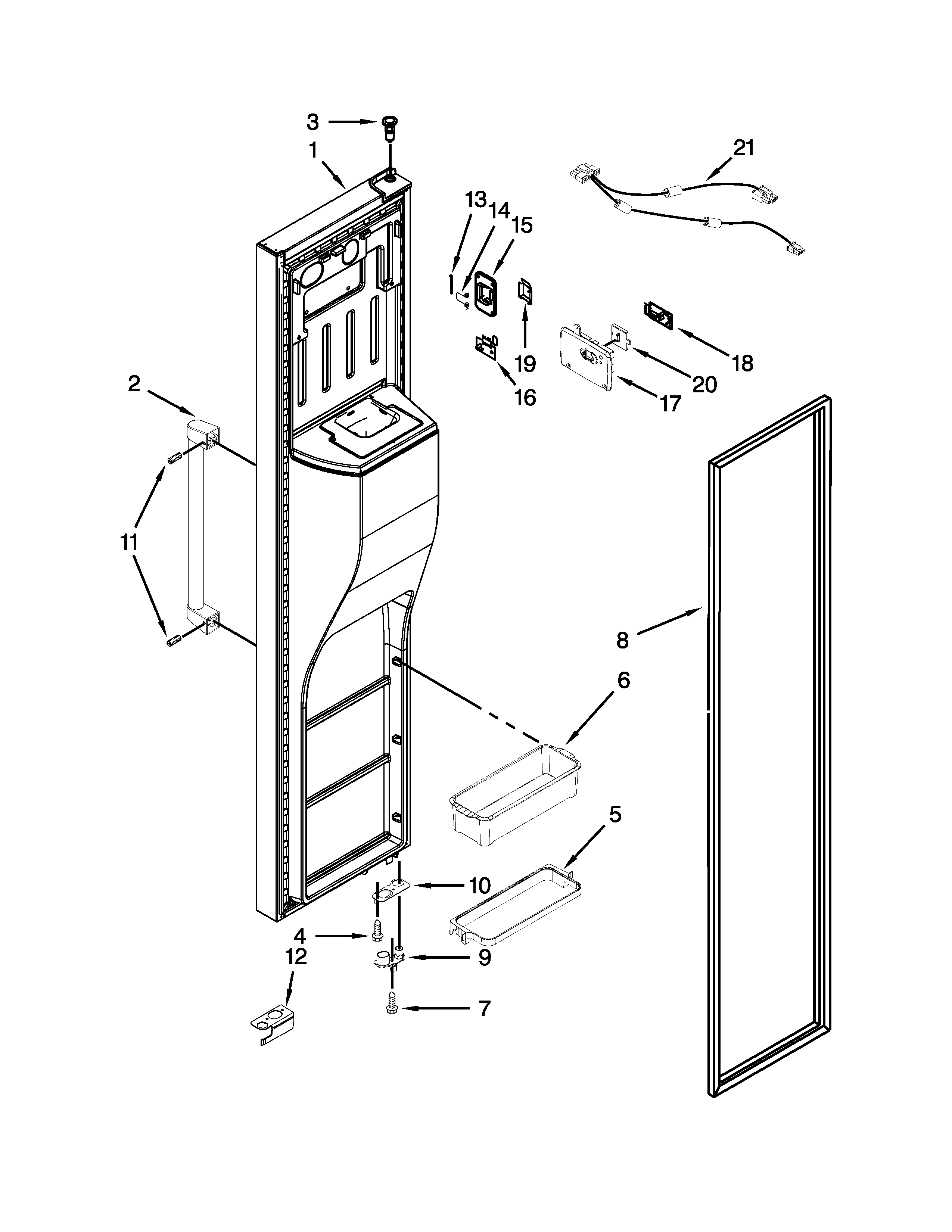 KitchenAid KSC24C8EYP04 freezer door parts diagram