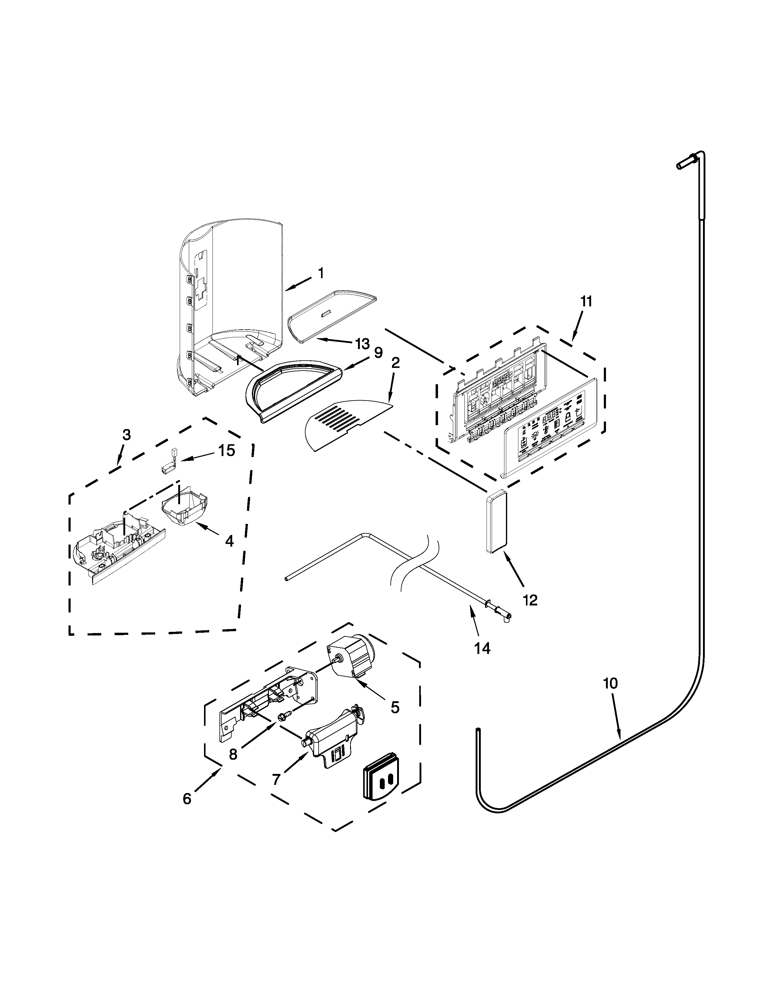 KitchenAid KSC24C8EYP04 dispenser parts diagram