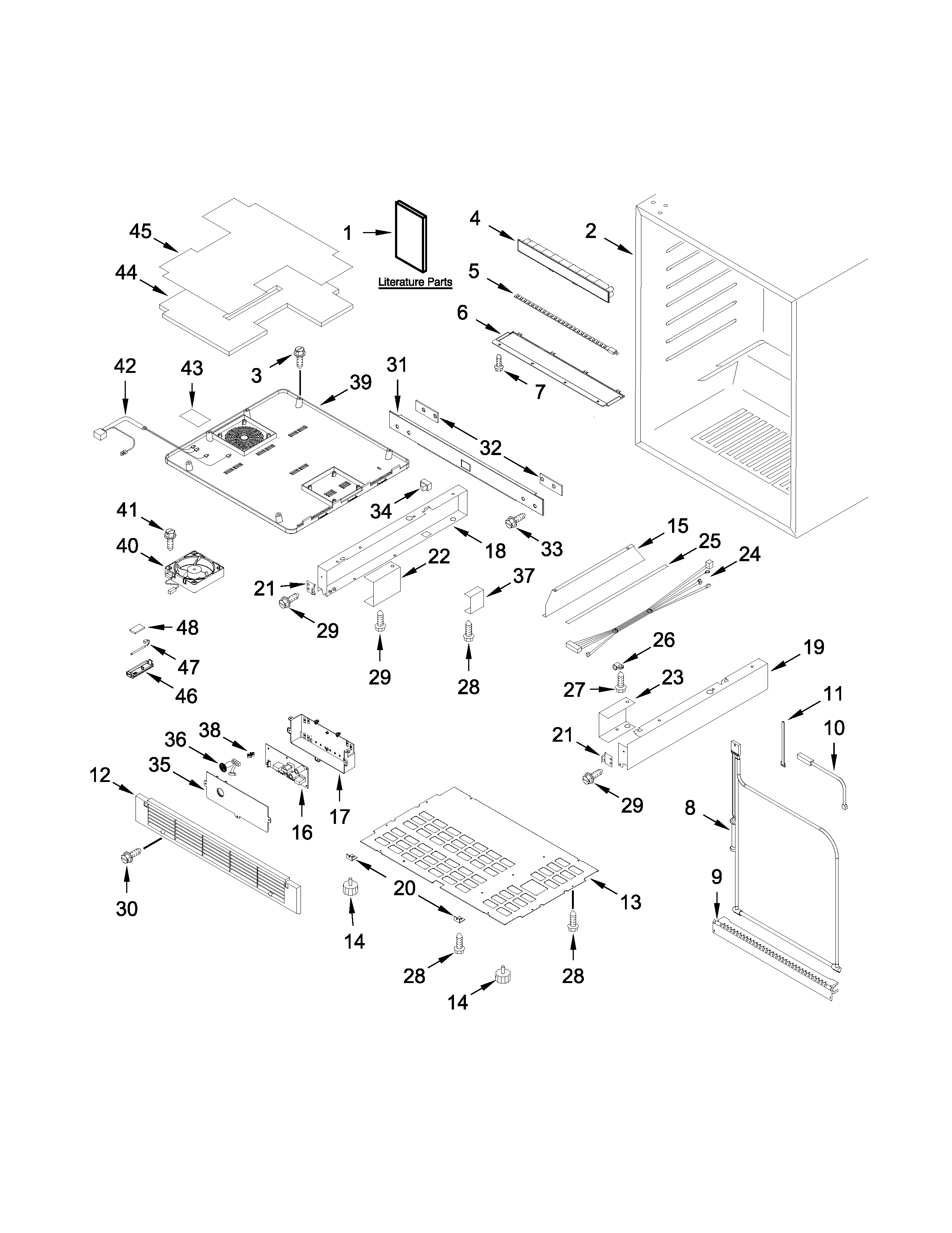 KitchenAid KURL104EPA00 cabinet parts diagram