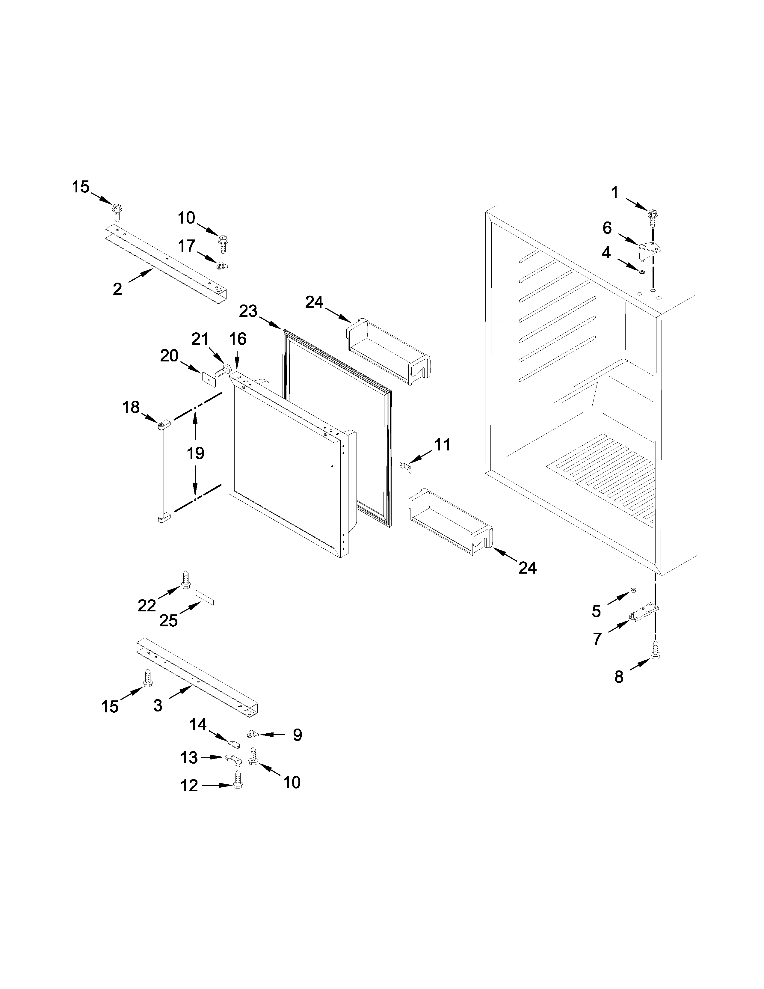KitchenAid KURL104EPA00 door parts diagram