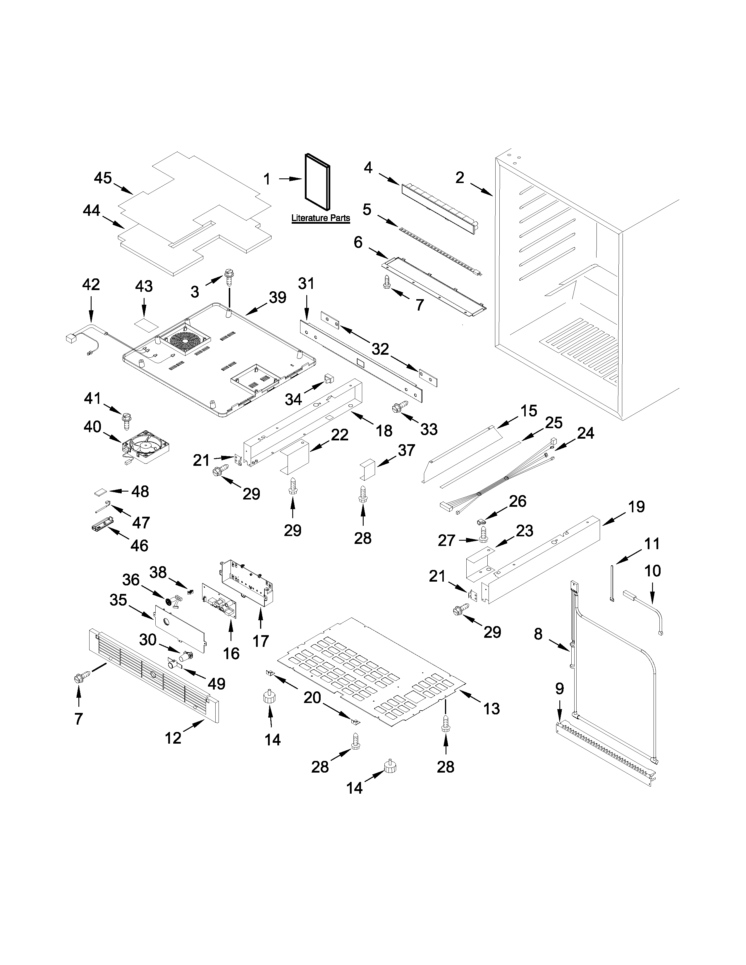 KitchenAid KURR304ESS00 cabinet parts diagram