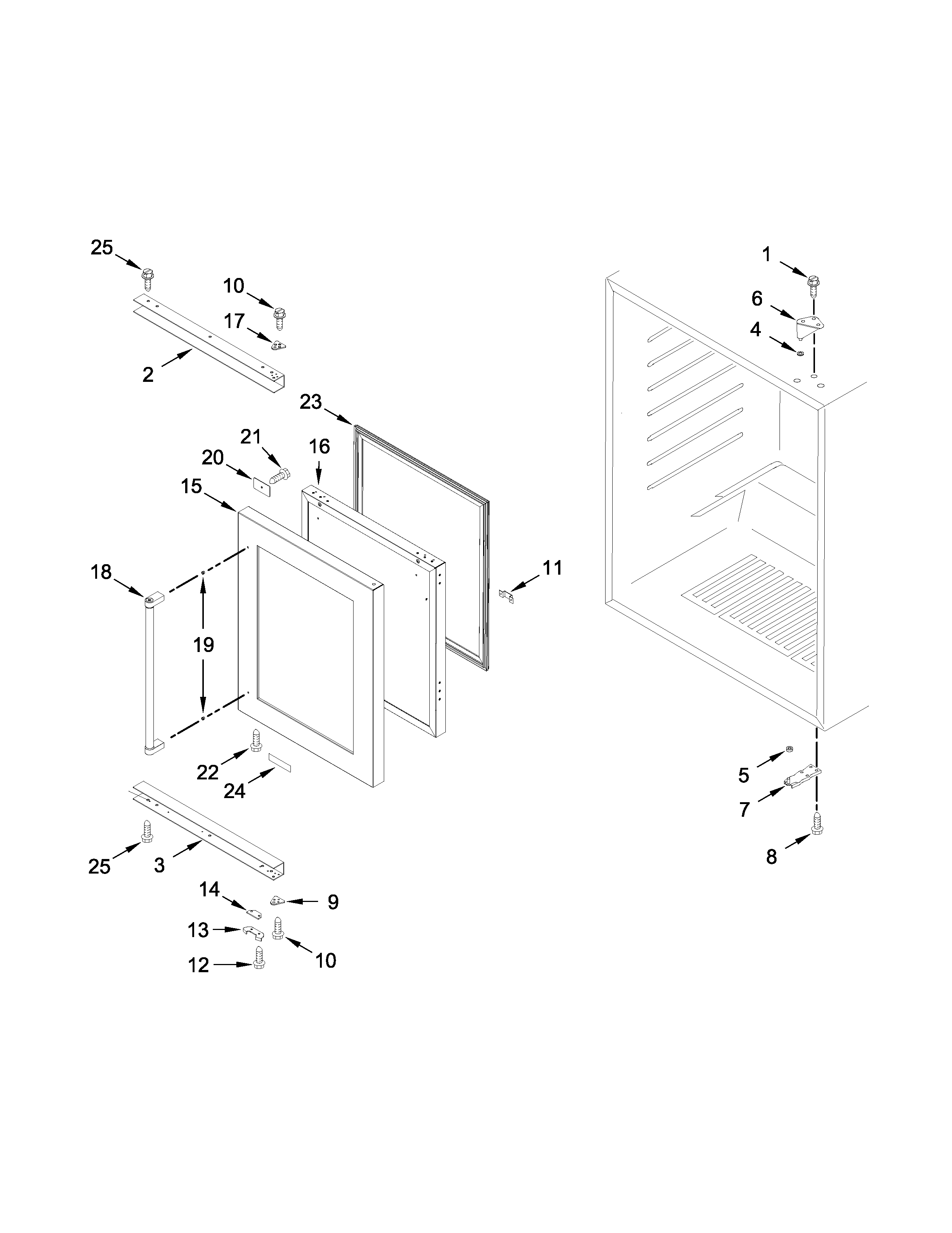 KitchenAid KURR304ESS00 door parts diagram