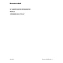 KitchenAid KURR204ESB00 cover sheet diagram