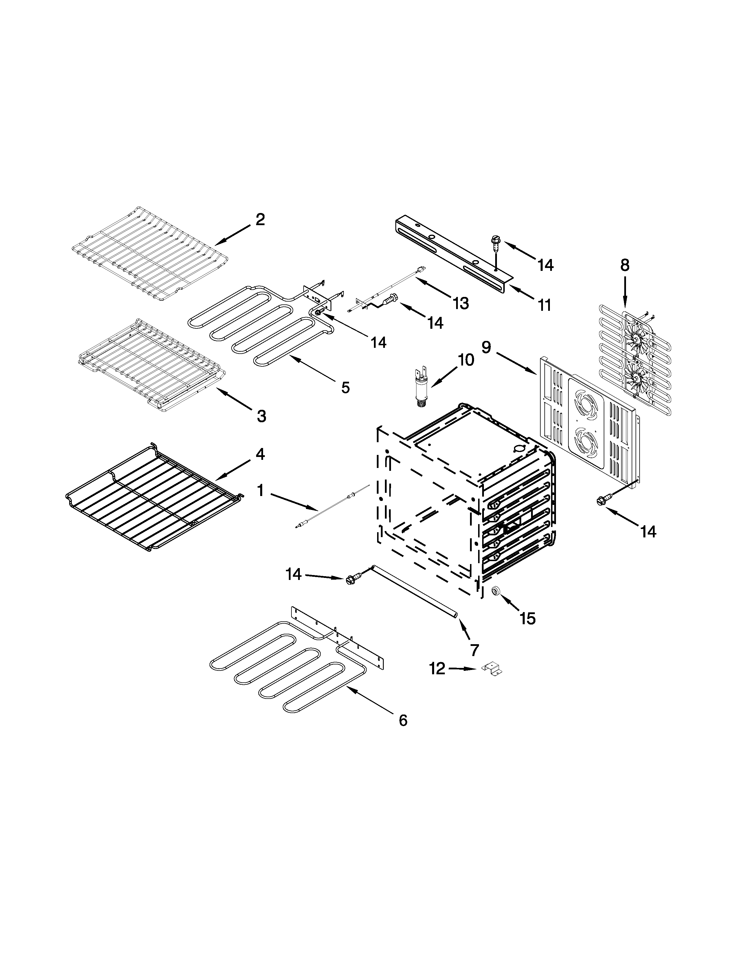 Jenn-Air JMW3430WP03 internal oven parts diagram