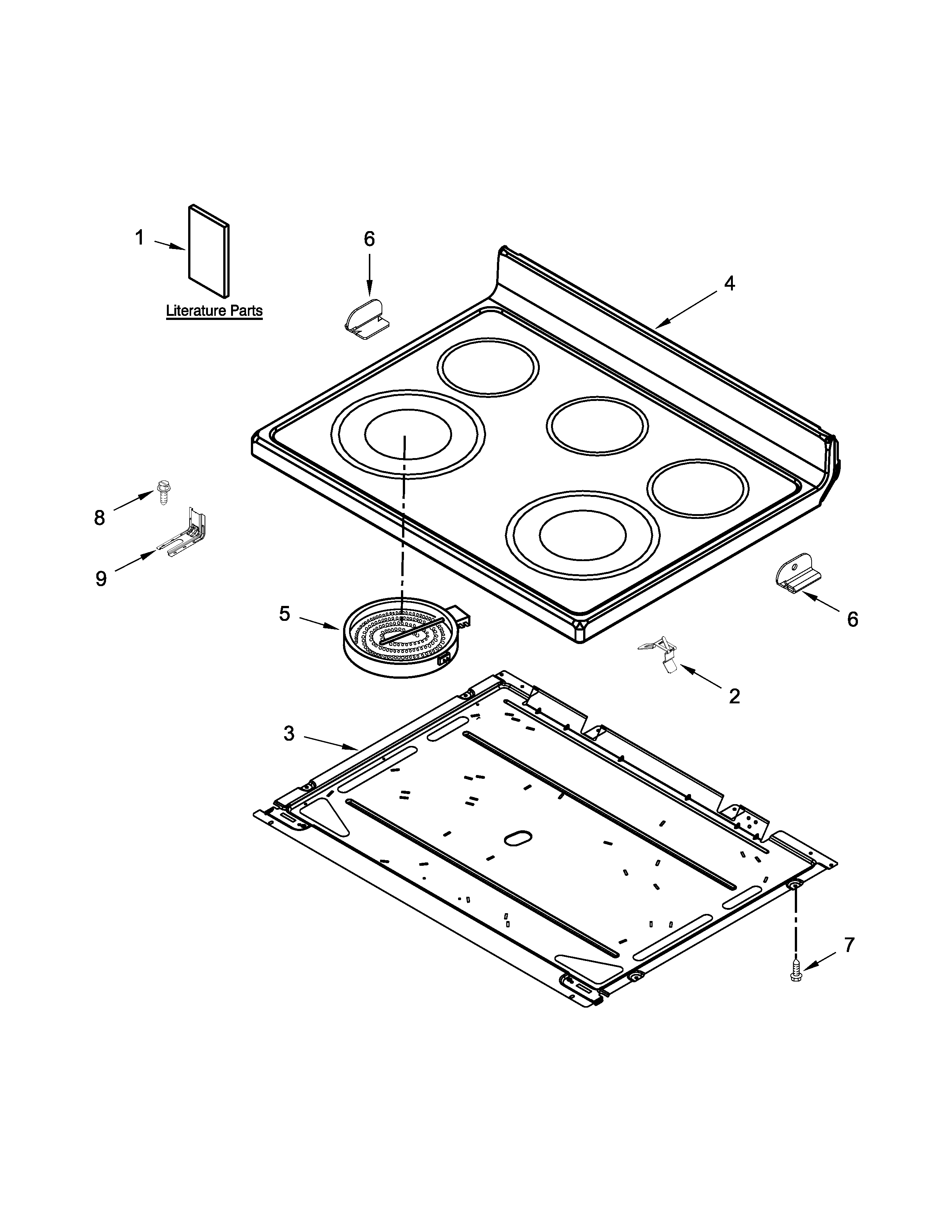 Amana 4KAER7685EW0 cooktop parts diagram