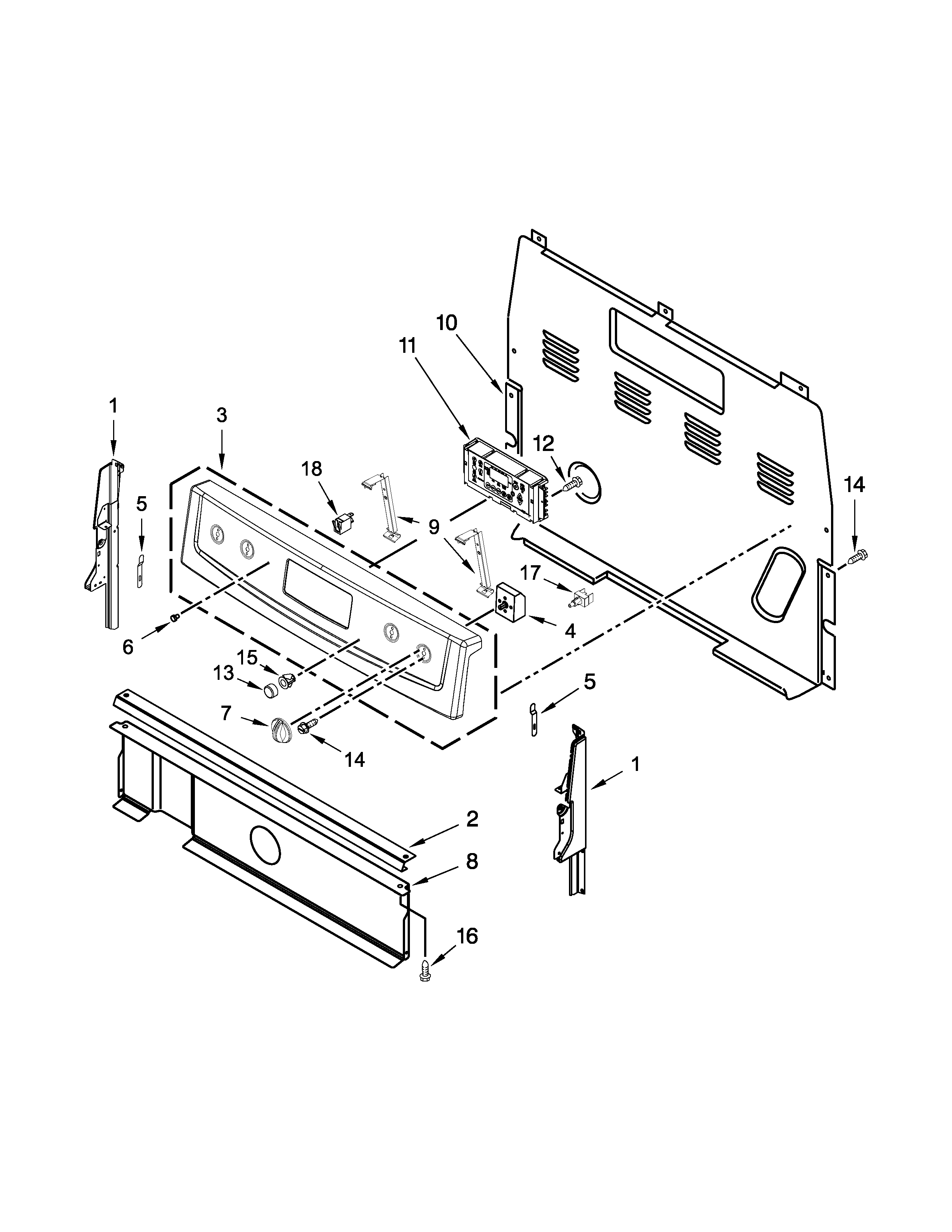 Amana 4KAER7685EW0 control panel parts diagram