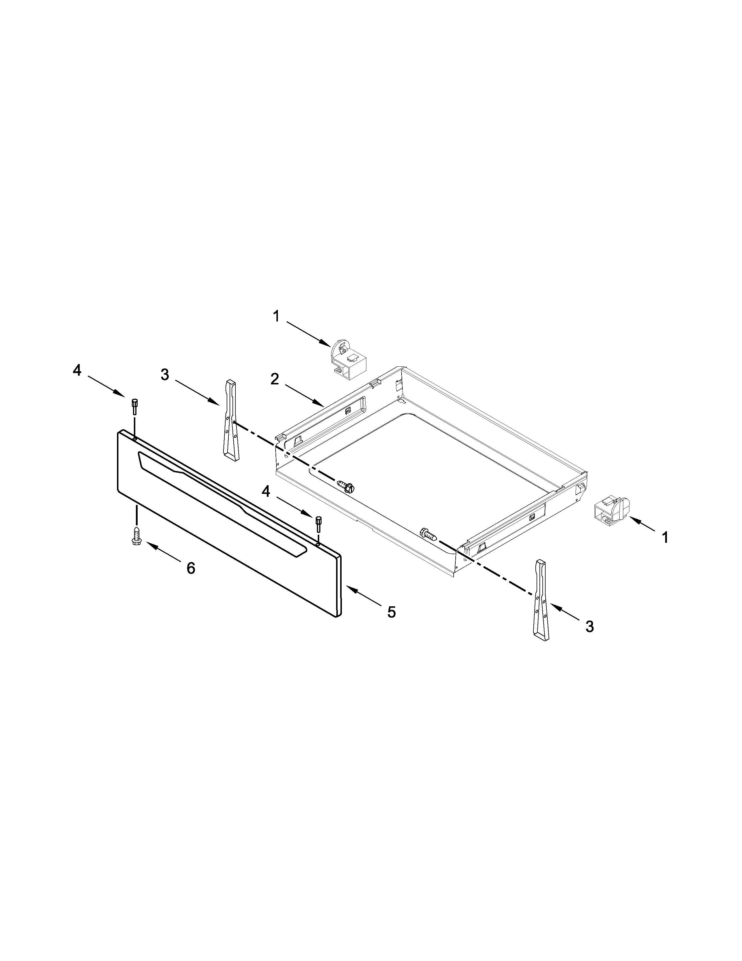 Amana 4KAER7685EW0 drawer parts diagram