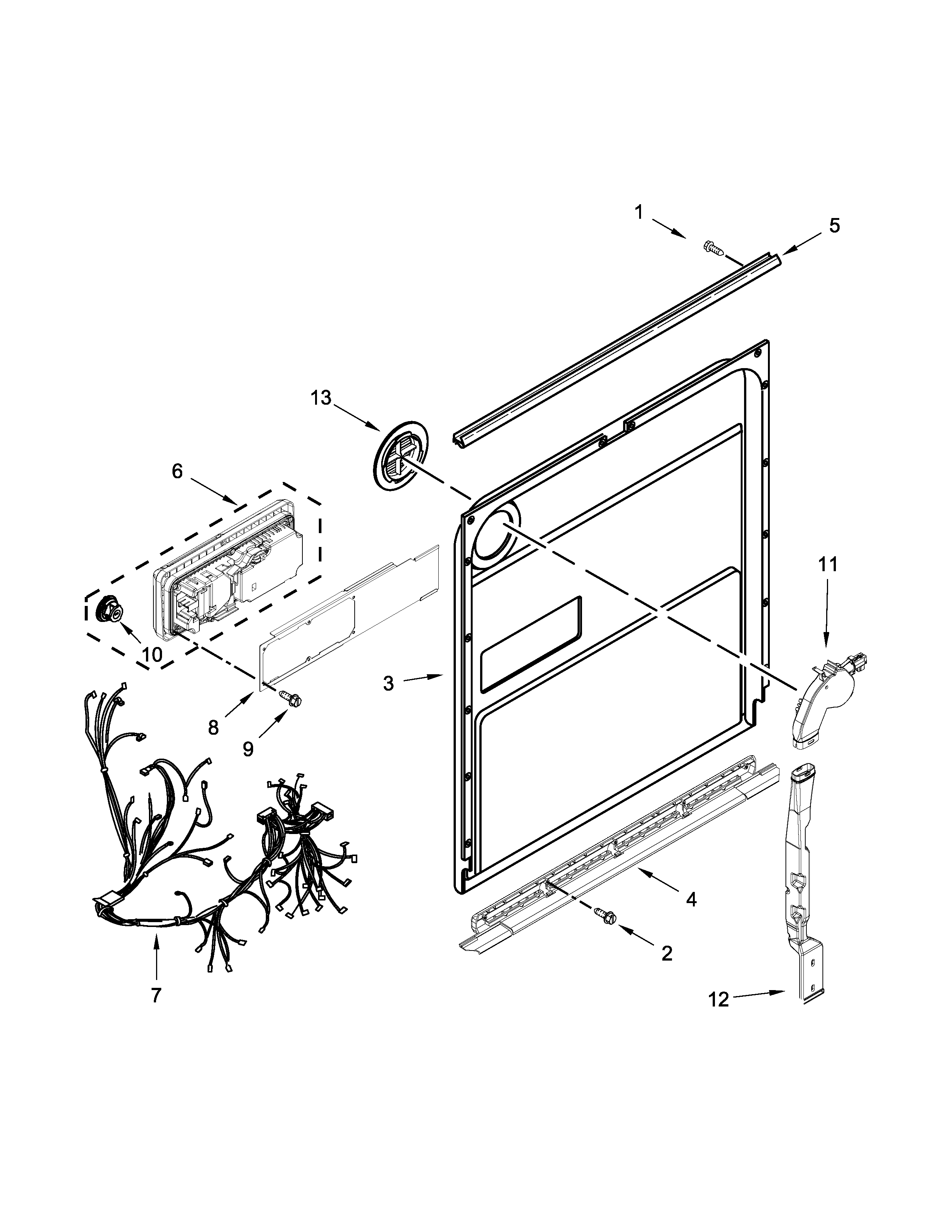 Jenn-Air JDB9800CWS1 inner door parts diagram